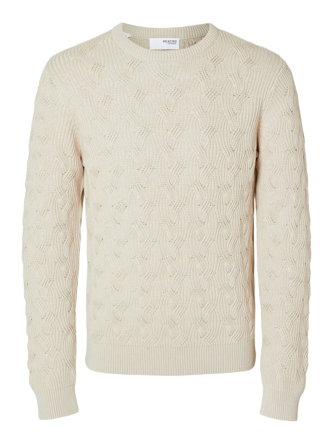 Selected Strickpullover SLHCALLIS LS KNIT CABLE CREW NECK NOOS