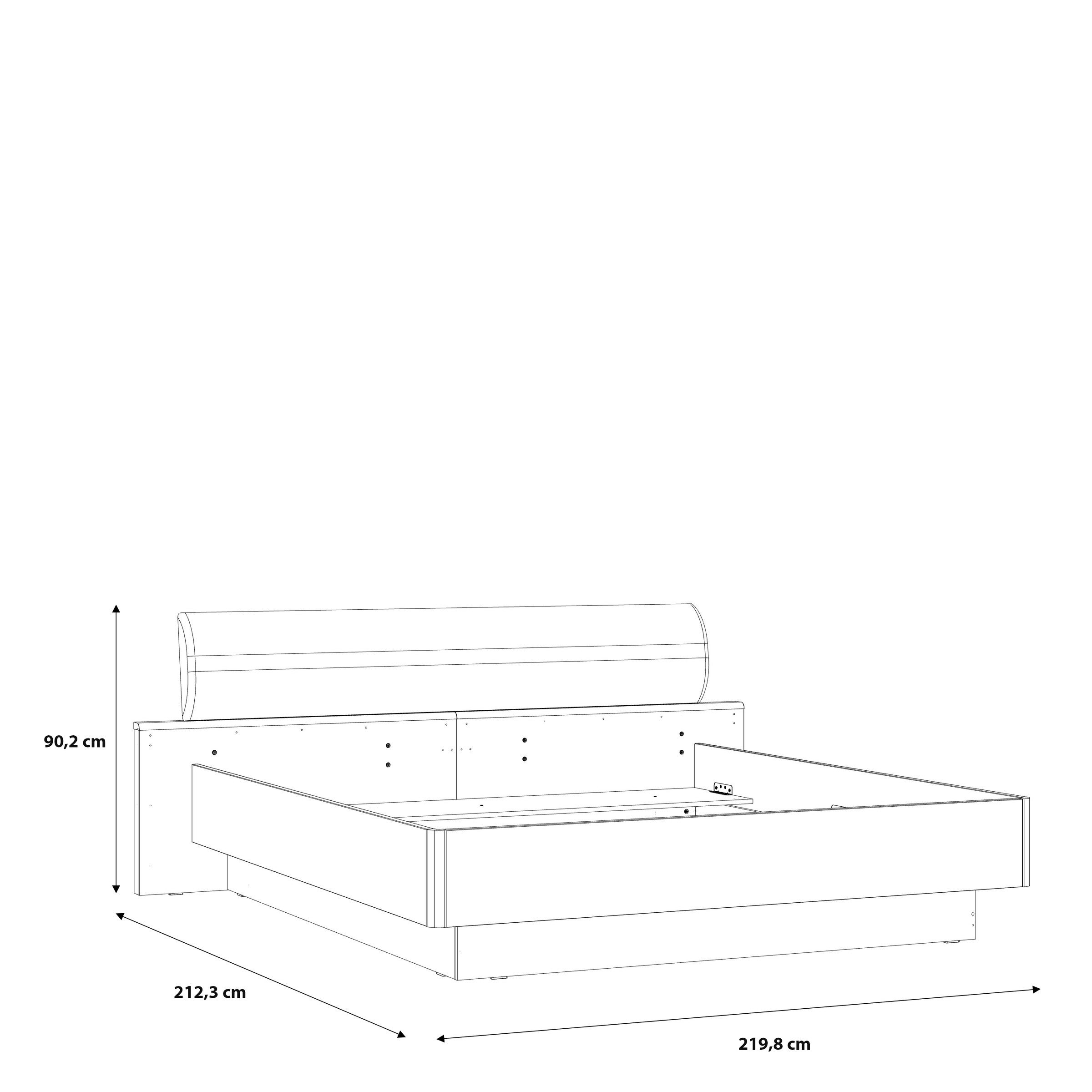 freiraum Bett Jacky, Script-Schlammeiche B/H/T ca. 219,8x90,2x212,3cm