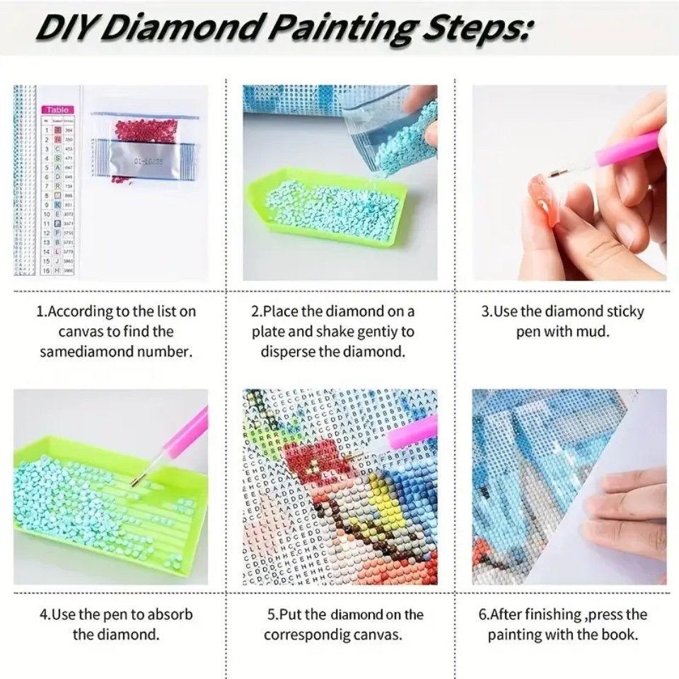 Venicce Love Kreativset Diamond Painting Bilder, 5D Diamant Painting Malerei Set – Einhorn, (1-tlg)