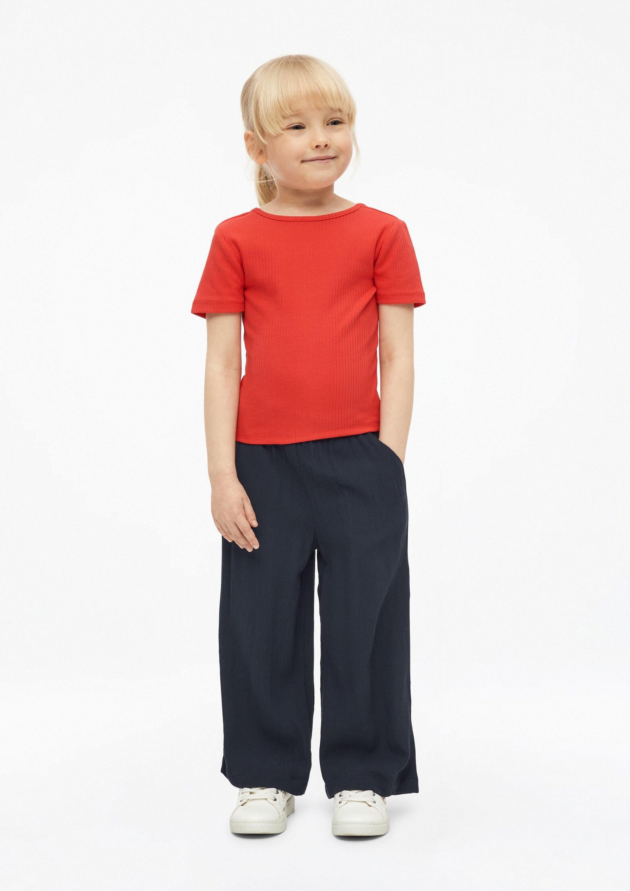 s.Oliver Kurzarmshirt T-Shirt Verkürztes Rippshirt mit Rückendetail