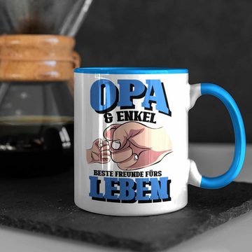 Trendation Tasse Lustige Opa und Enkel Tasse Vatertag Spruch Geschenkidee für Opa von E