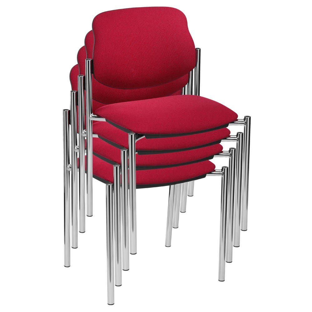 Nowy Styl Besucherstuhl 4 Стулья stapelbar STYL CHROM bordeaux