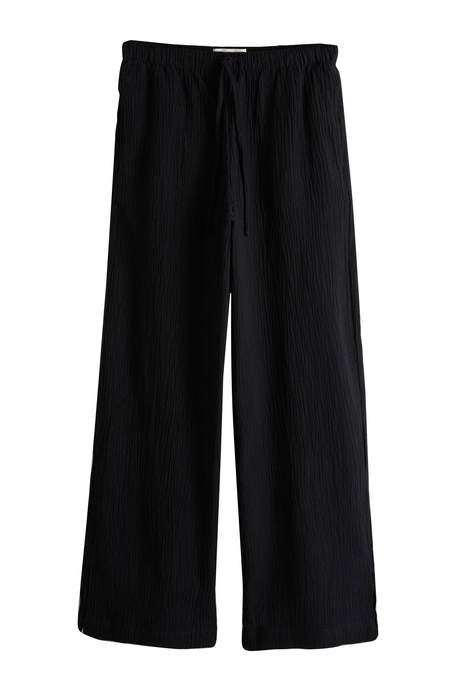 Palazzohose Strukturierte Hose mit weitem Bein, Kurzgröße