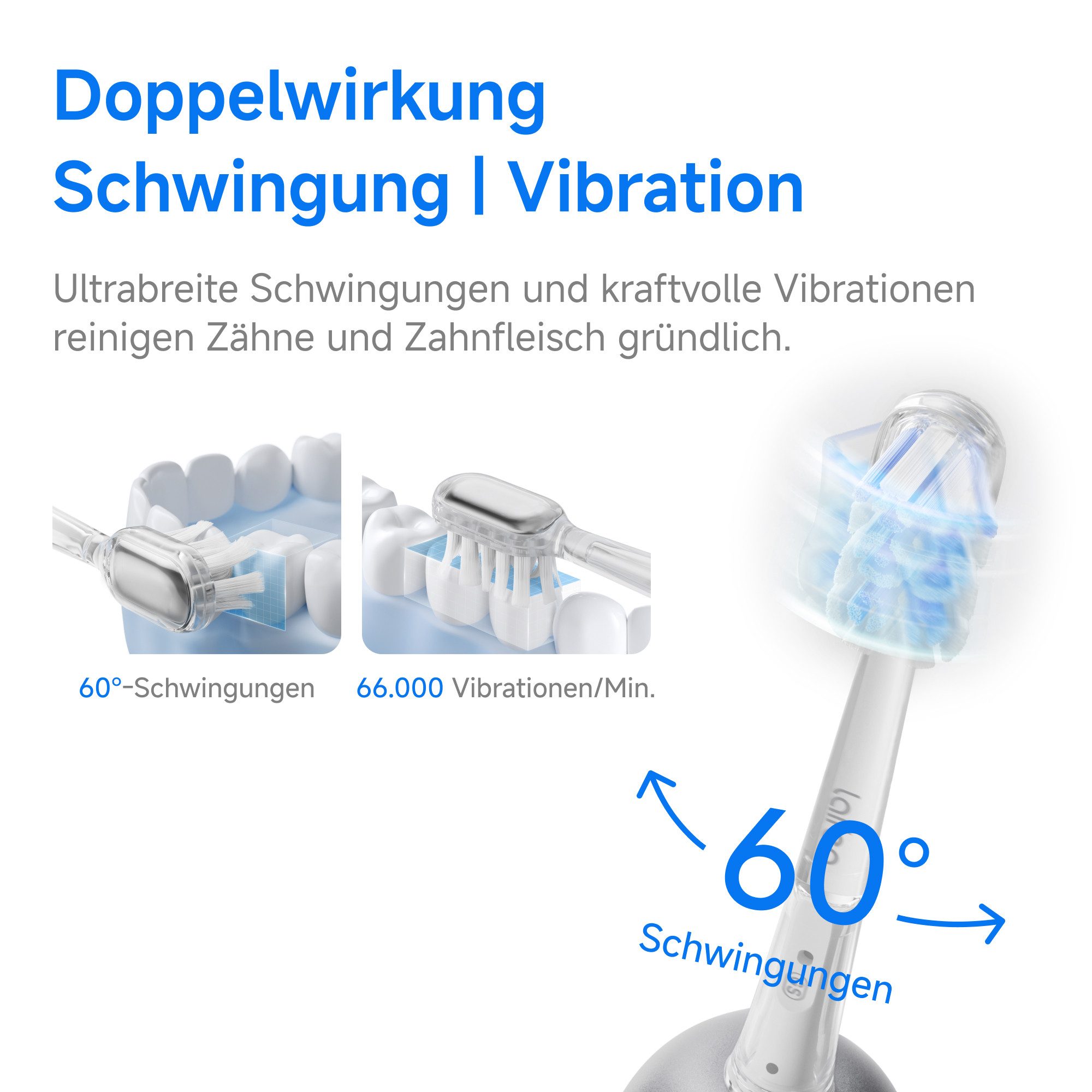 laifen Elektrische Zahnbürste Wave Zahnbürste Love-Bound Box, Aufsteckbürsten: 3 St.