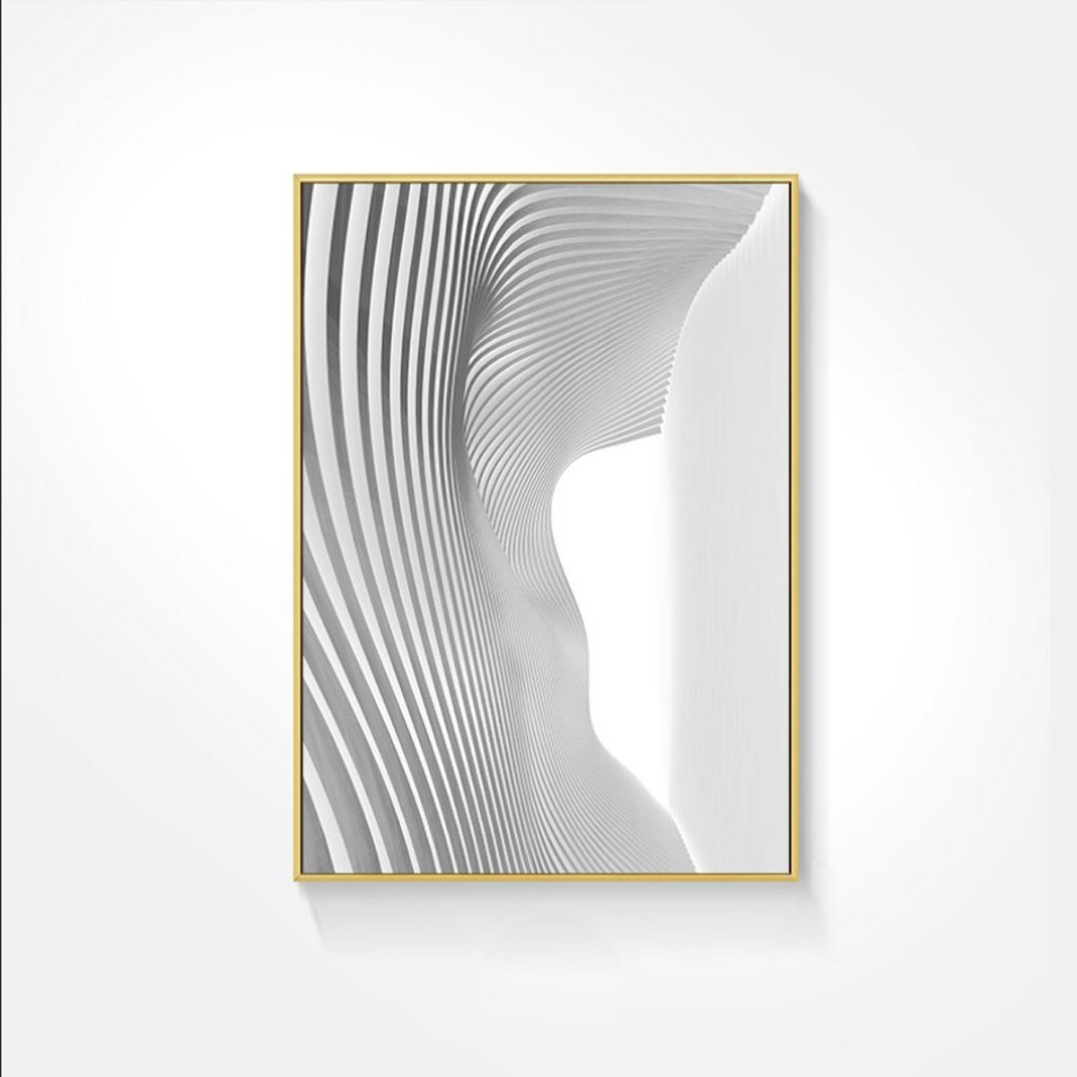 TPFLiving Kunstdruck (OHNE RAHMEN) Poster - Leinwand - Wandbild, Nordic Art - Abstrakte Formen - Bilder Wohnzimmer - (3 Motive in 7 verschiedenen Größen zur Auswahl), Farben: gold, grün, schwarz und weiß - Größe: 21x30cm