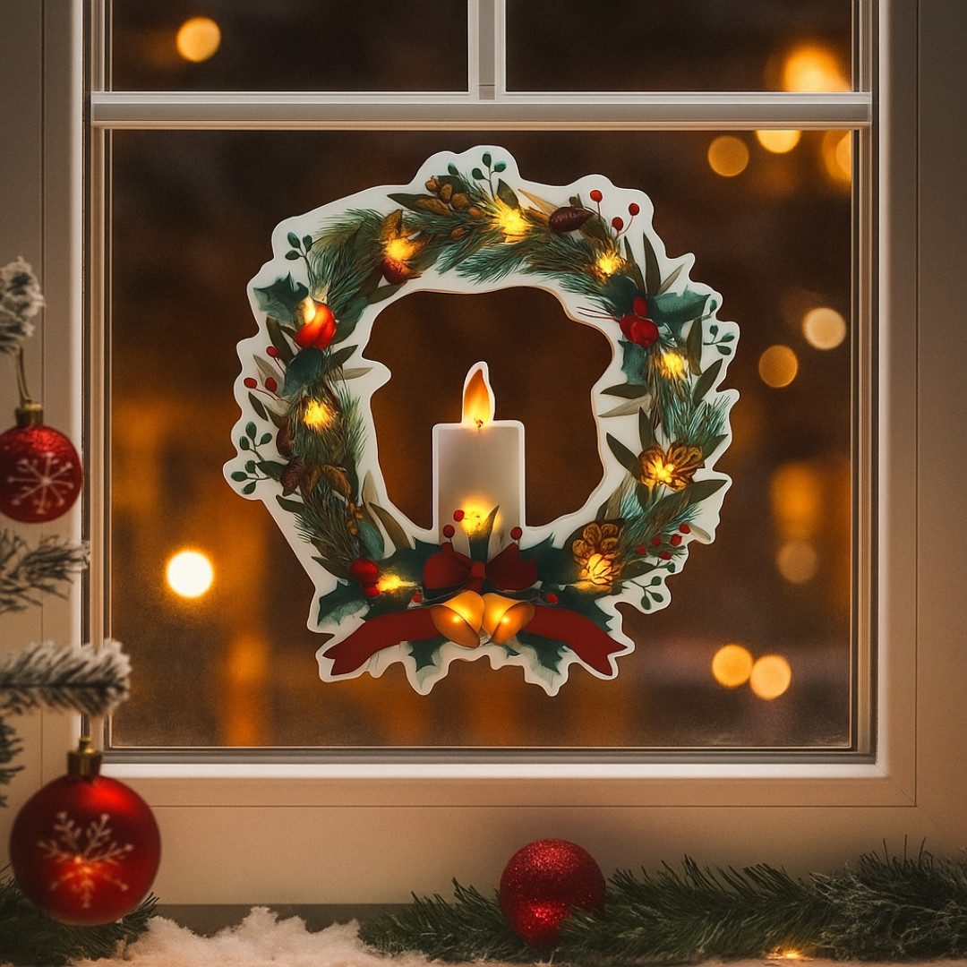 abc HOME Fensterdekoration Weihnachtskranz, LEDs, Timer-Funktion, Selbsthaf günstig online kaufen