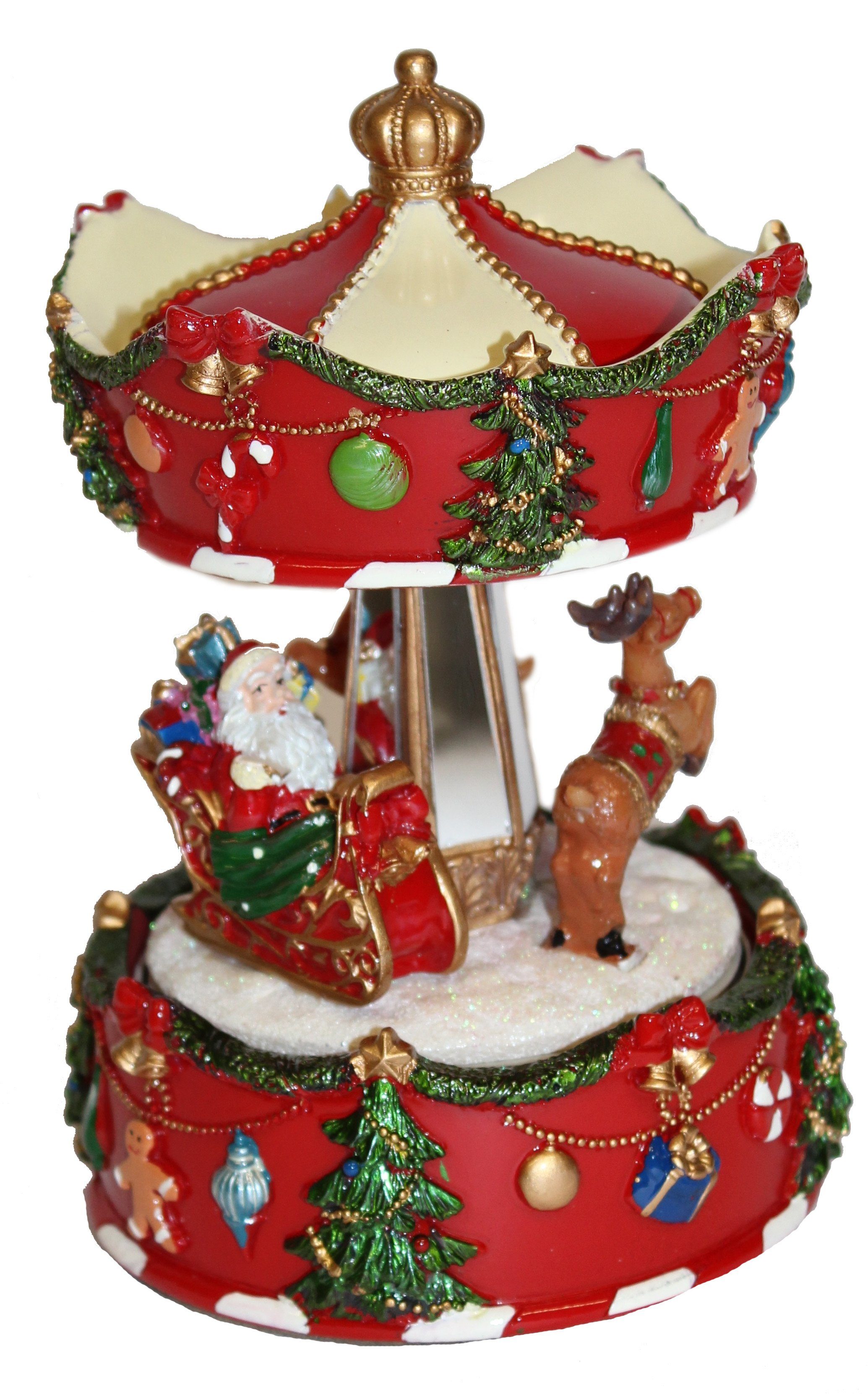 Wurm Spieluhr Weihnachtliches Karussell We wish you a merry Christmas 11x17x11