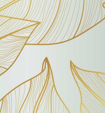 MyMaxxi Dekorationsfolie Küchenrückwand Überlappende goldene Blätter selbstklebend