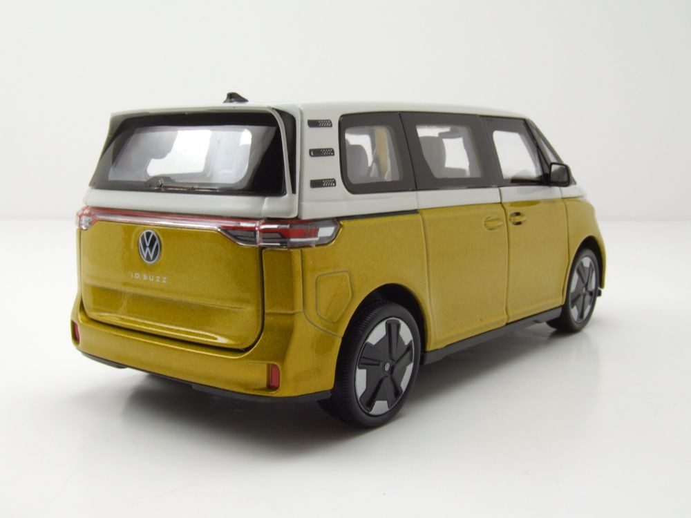 Welly Modellauto VW ID.BUZZ Bus gelb metallic weiß, Maßstab 1:24