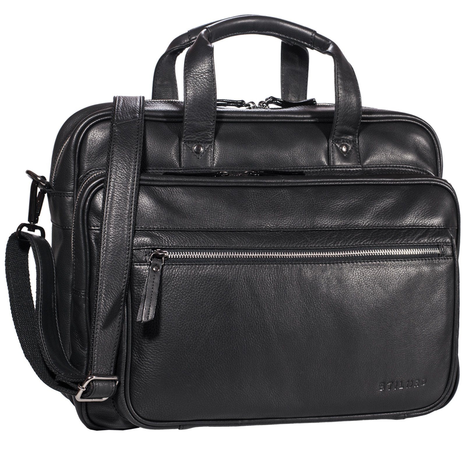 STILORD Aktentasche "Walt" Vintage Aktentasche Leder Herren Damen
