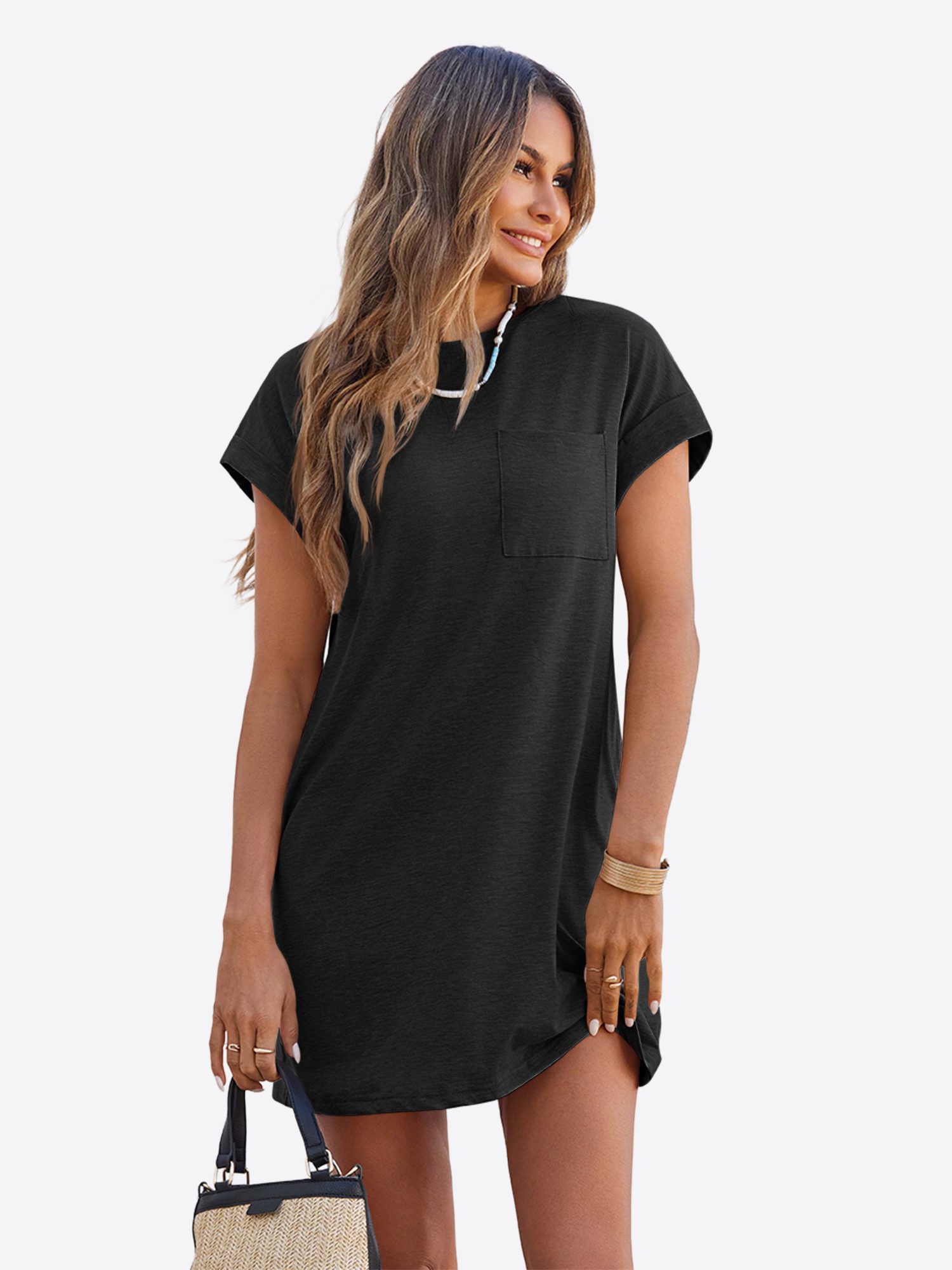 Imily Bela Minikleid Damen Sommerliches T-Shirt Kleid mit Taschen (Packung, günstig online kaufen