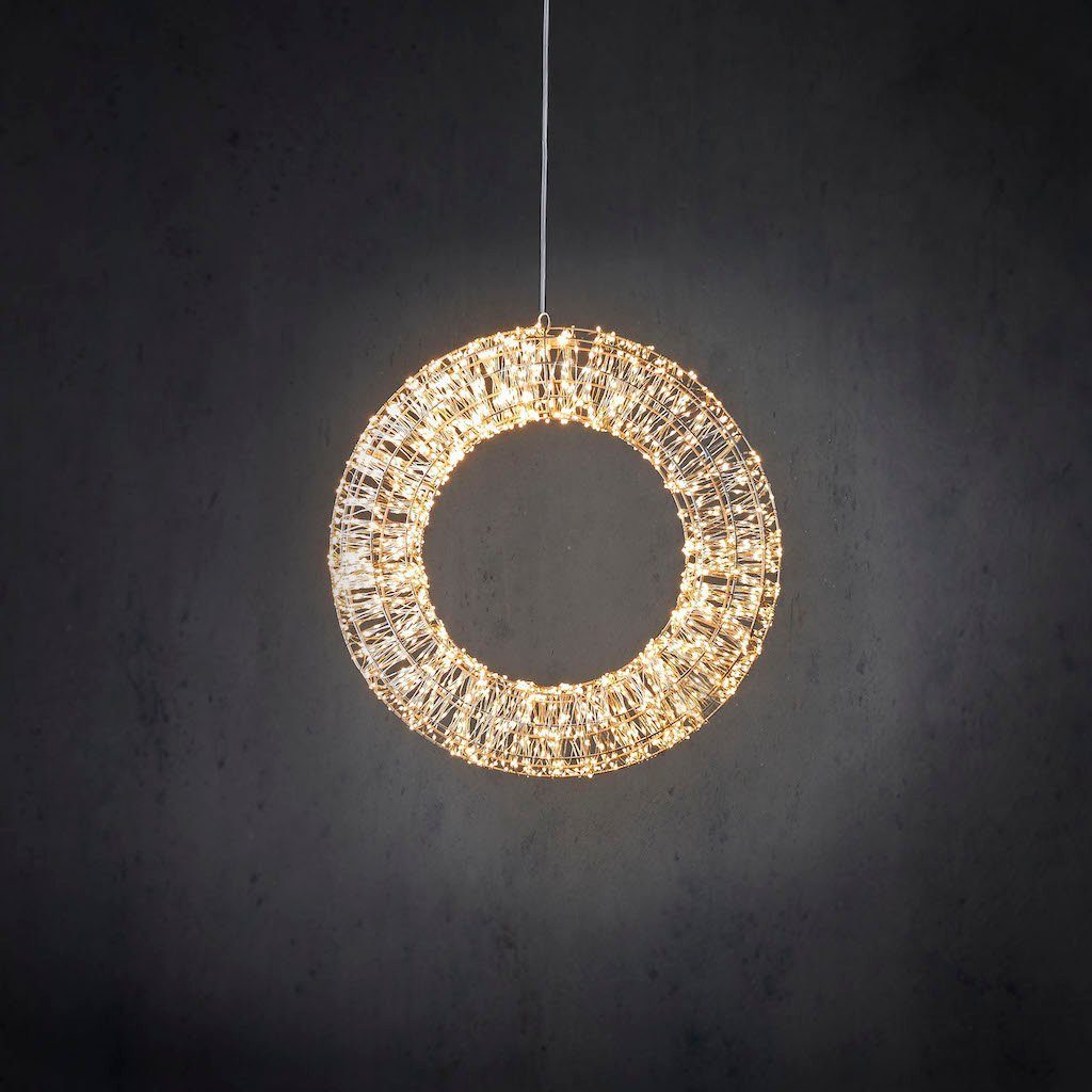 Luca Lighting Dekokranz LED Kranz Outdoor Metallgestell Metall silber günstig online kaufen