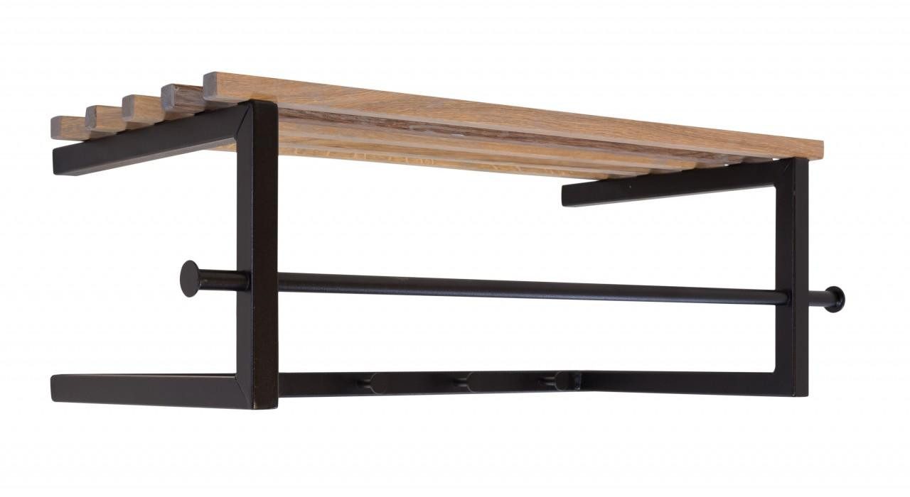 Spinder Design Wandgarderobe Garderobe Wandgarderobe MARCO mit Hutablage Metall Schwarz lackiert