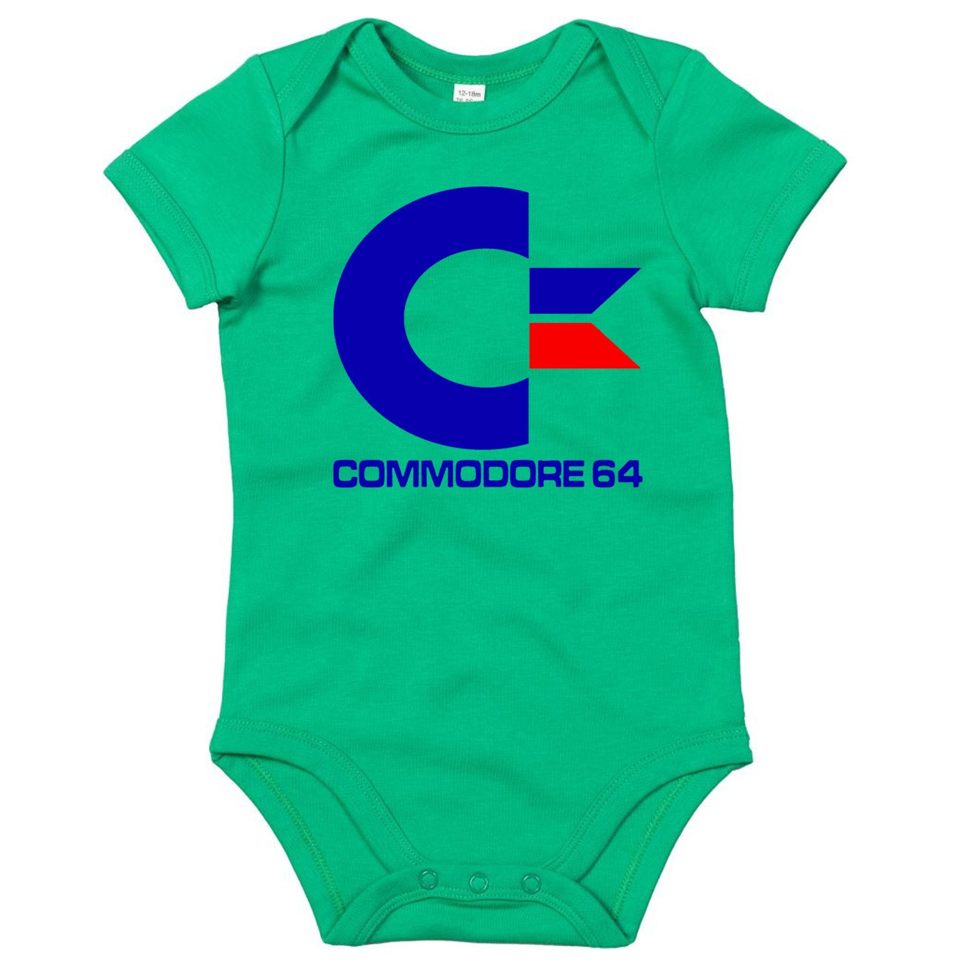 Blondie & Brownie Strampler Kinder Baby Commodore 64 Konsole Amige Nintendo Grün