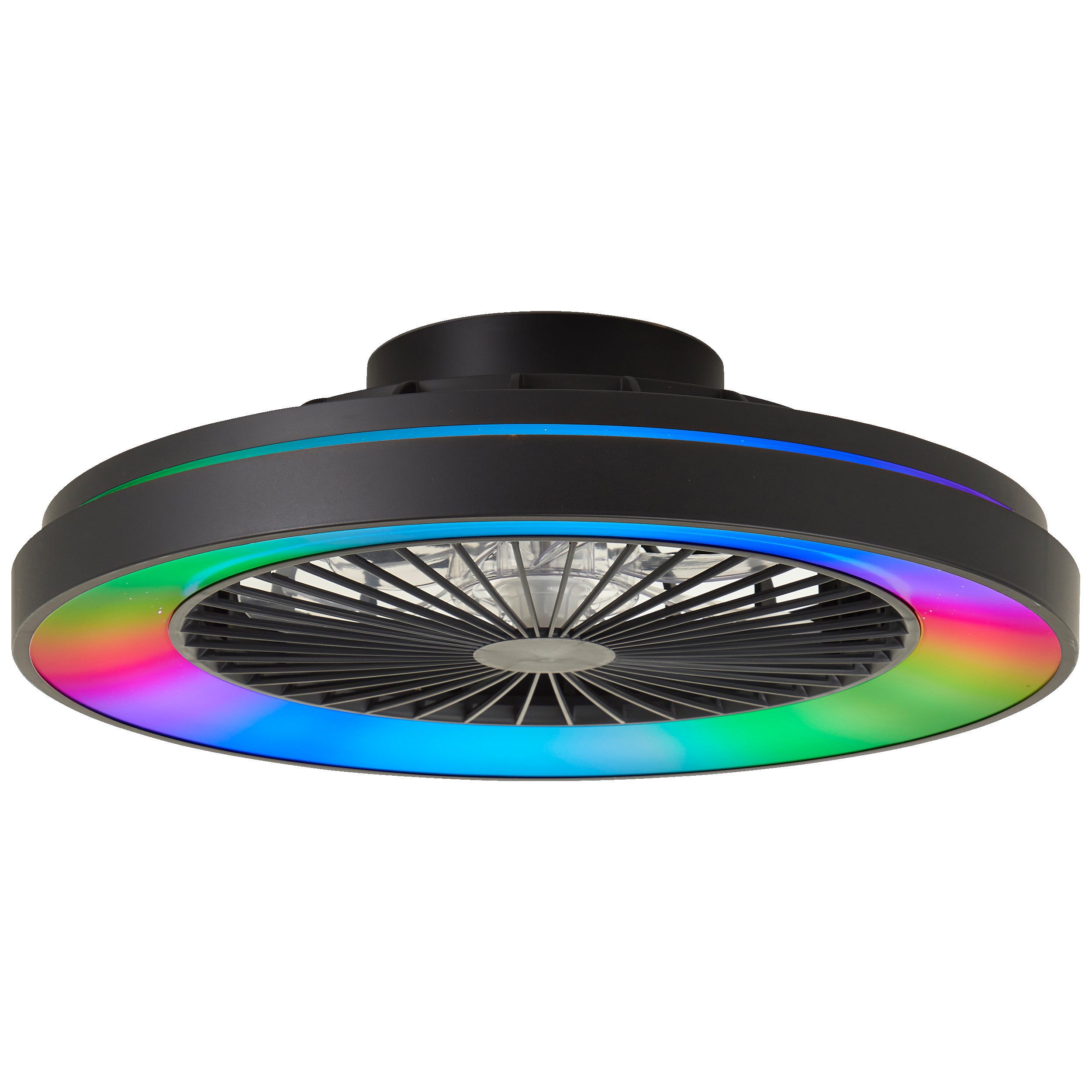 Lightbox Deckenleuchte, CCT - über Fernbedienung, LED fest integriert, warmweiß - kaltweiß, LED Deckenlampe mit Ventilator, 48,5 cm, digitales RGB, CCT, dimmbar