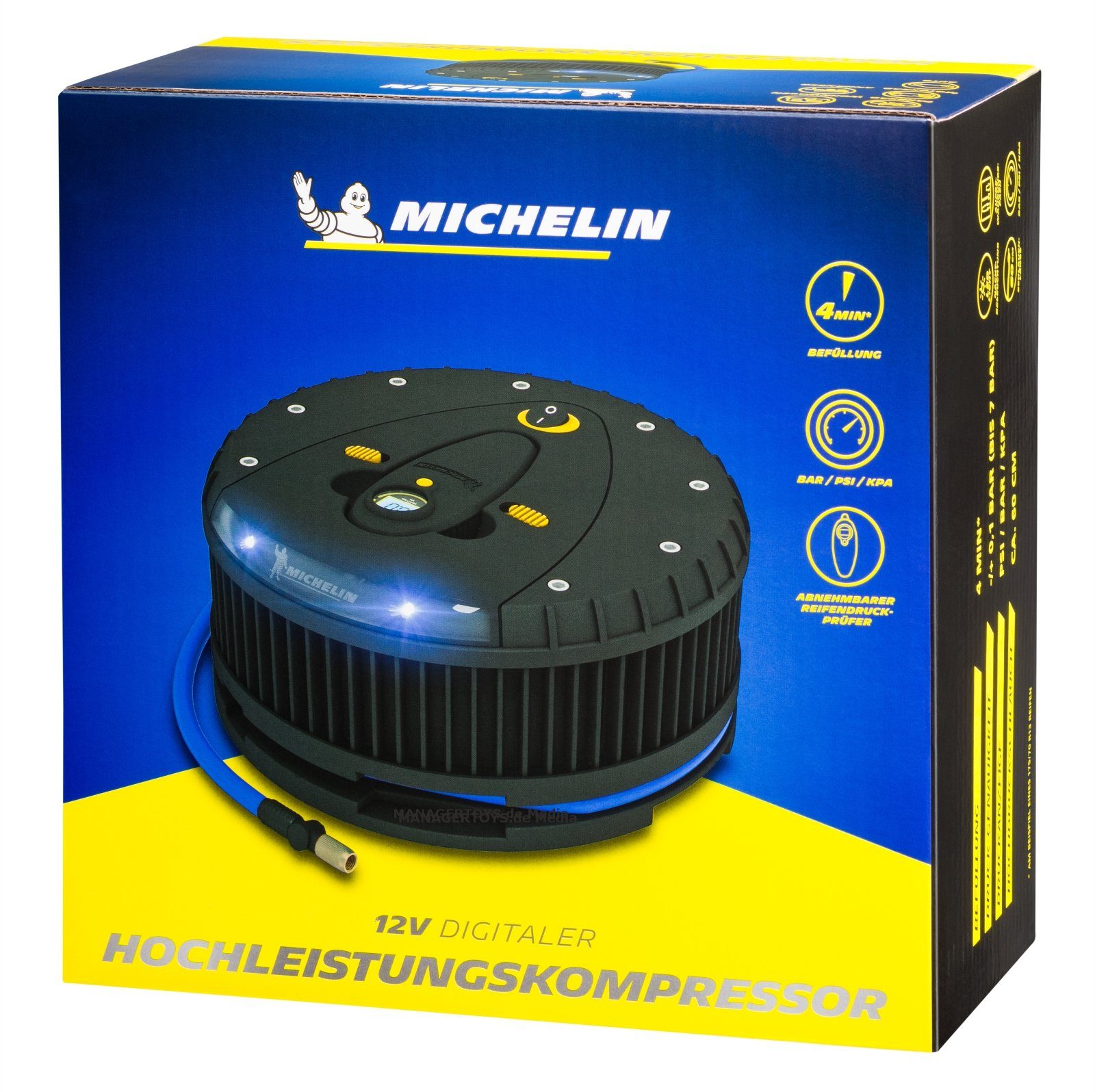 Michelin Kompressor Hochleistungs Kompressor 12 Volt Auto Motorrad Bike