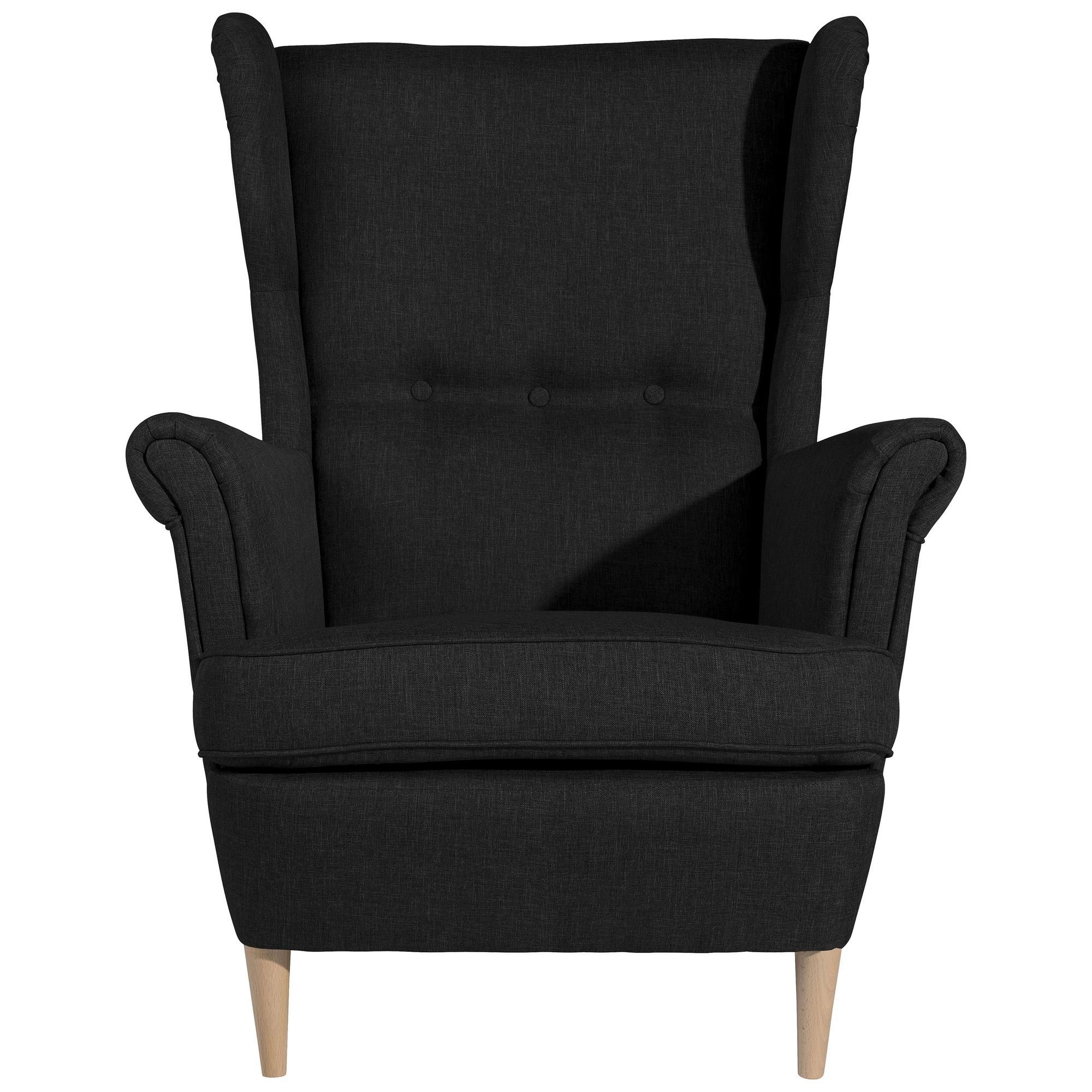 Kostenlosem Sessel Versand, aufm Kessel natur Bezug Kallista (Sparpreis 58 inkl. Buche schwarz 1-St), verarbeitet,bequemer hochwertig Ohrenbackensessel Sitz Flachgewebe /