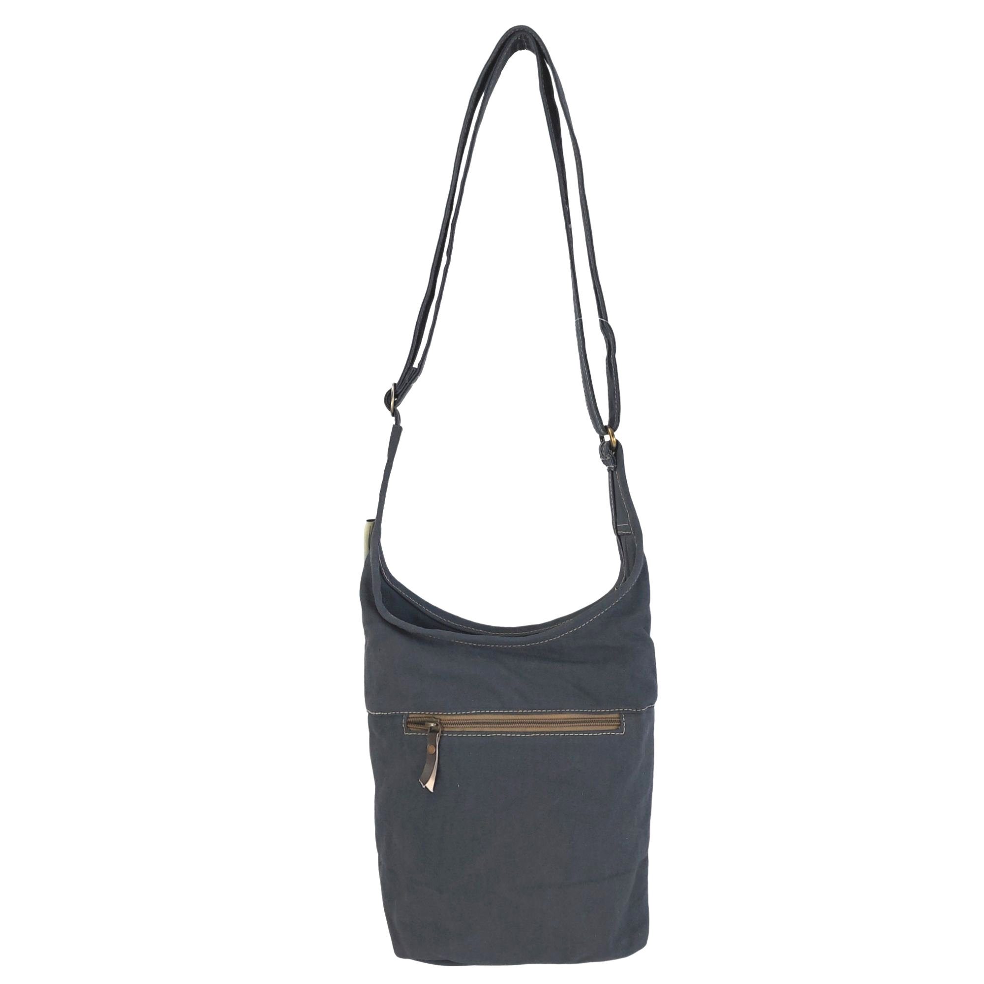 Sunsa Klassiker Tasche, Handtasche, grau/schwarz Damen Umhängetasche Vintage Hobo Canvas Umhängetasche Schultertasche