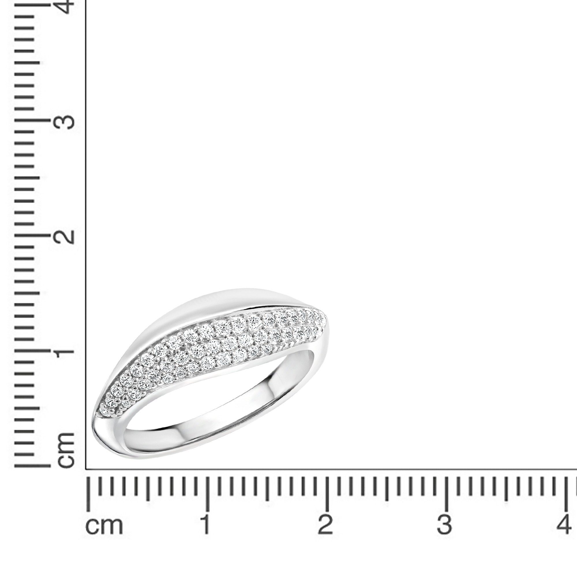 Zeeme Fingerring Silber 925 rhodiniert mit Zirkonia weiß günstig online kaufen