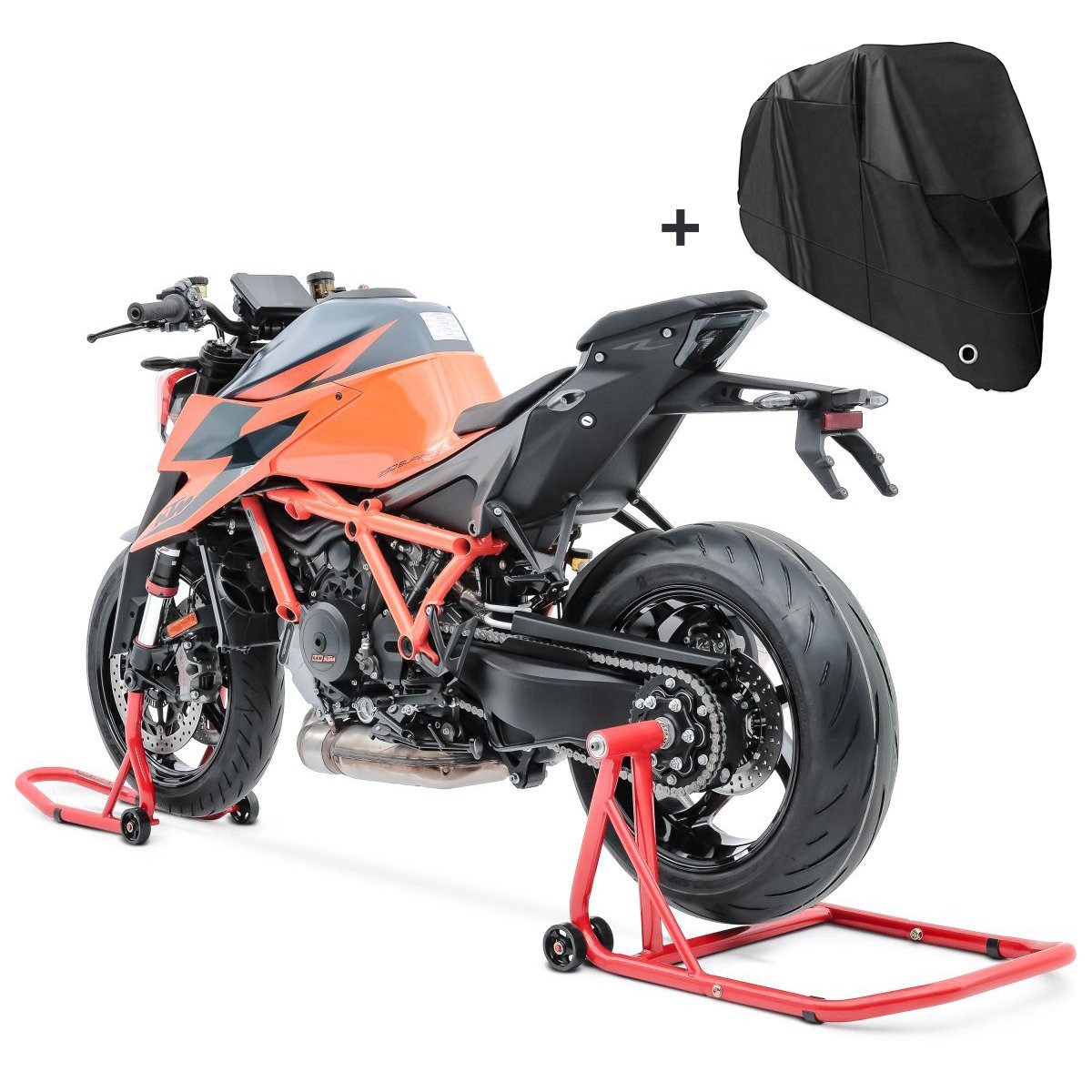 ConStands Motorradheber Montageständer Set für Ducati Streetfighter V4 20-24 + Abdeckplane SM2