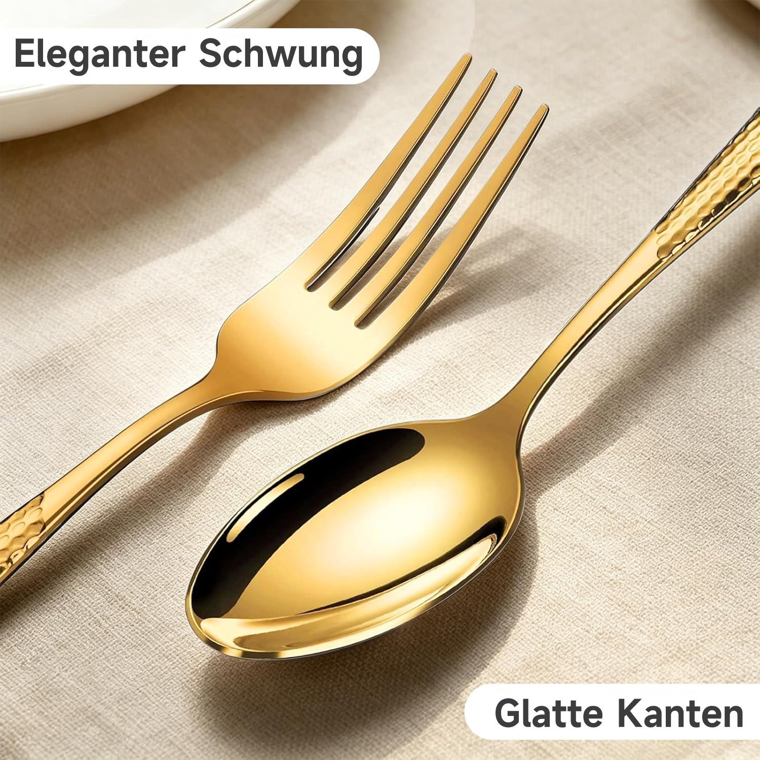 OSTWOLKE Besteck-Set Cutlery Set 24-teiliges Besteckset Set für 6 Personen mit Geschenkbox, 6 Personen – Bild 3 von 5