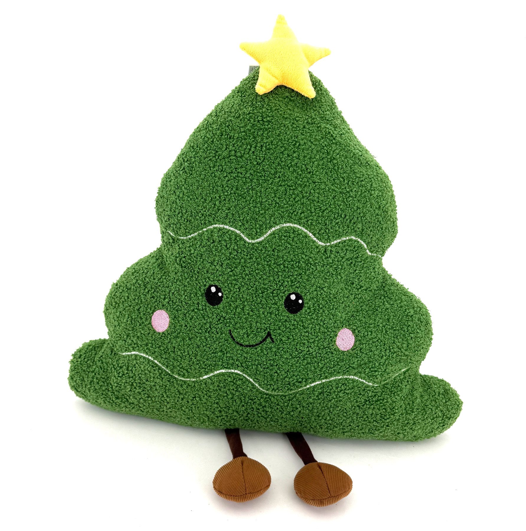 heimtexland Dekokissen Deko Kuschelkissen Weihnachten Weihnachtskissen, Weihnachtsbaum mit Gesicht und Stern I Kinderzimmer I 50 cm