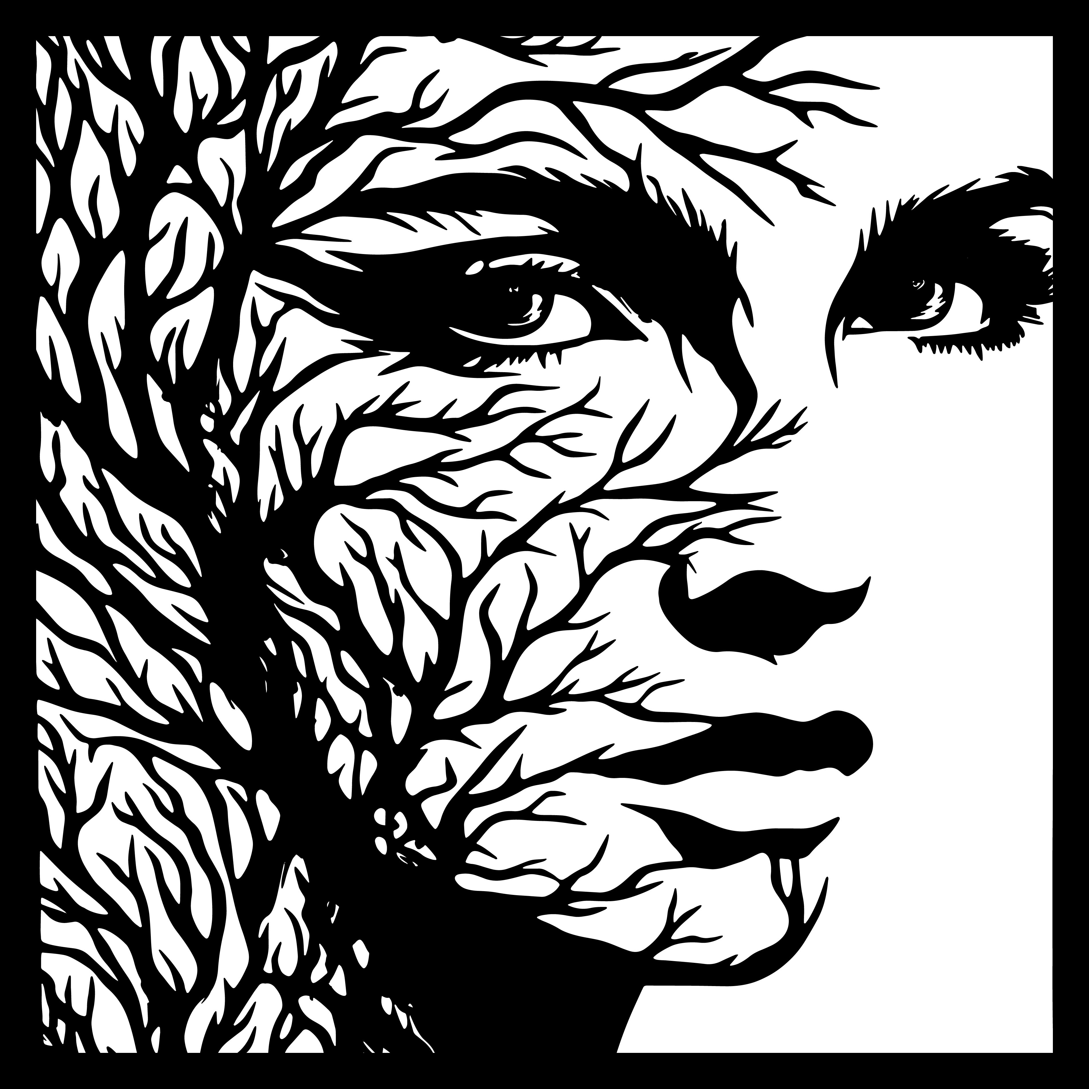 Wanddekoobjekt Twig Girl Metall Wanddekoration, Schönes Mädchen, Blick