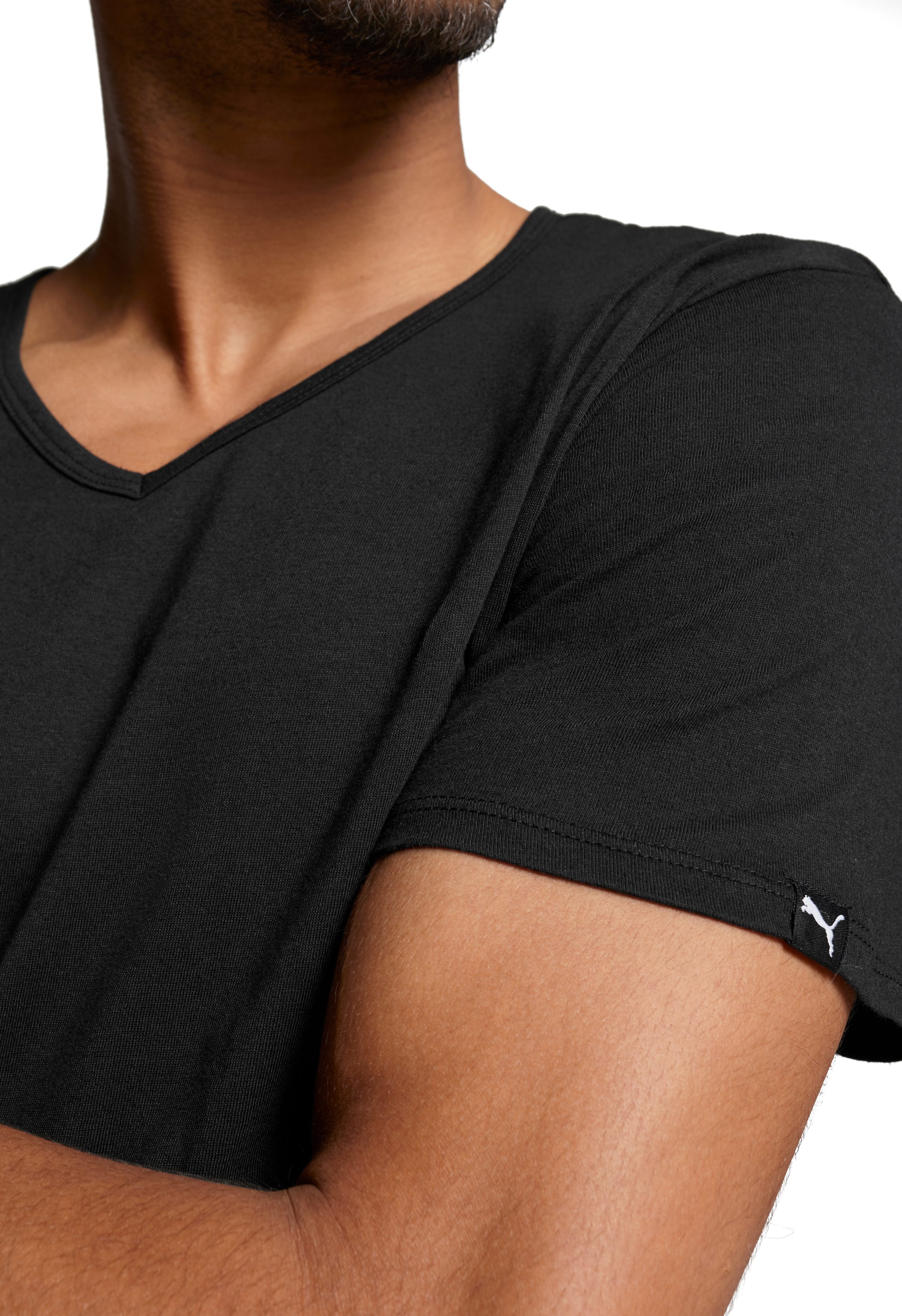 PUMA T-Shirt, (2er-Pack), Rundhalsausschnitt, Kurzarm, Regular Fit, elastis günstig online kaufen