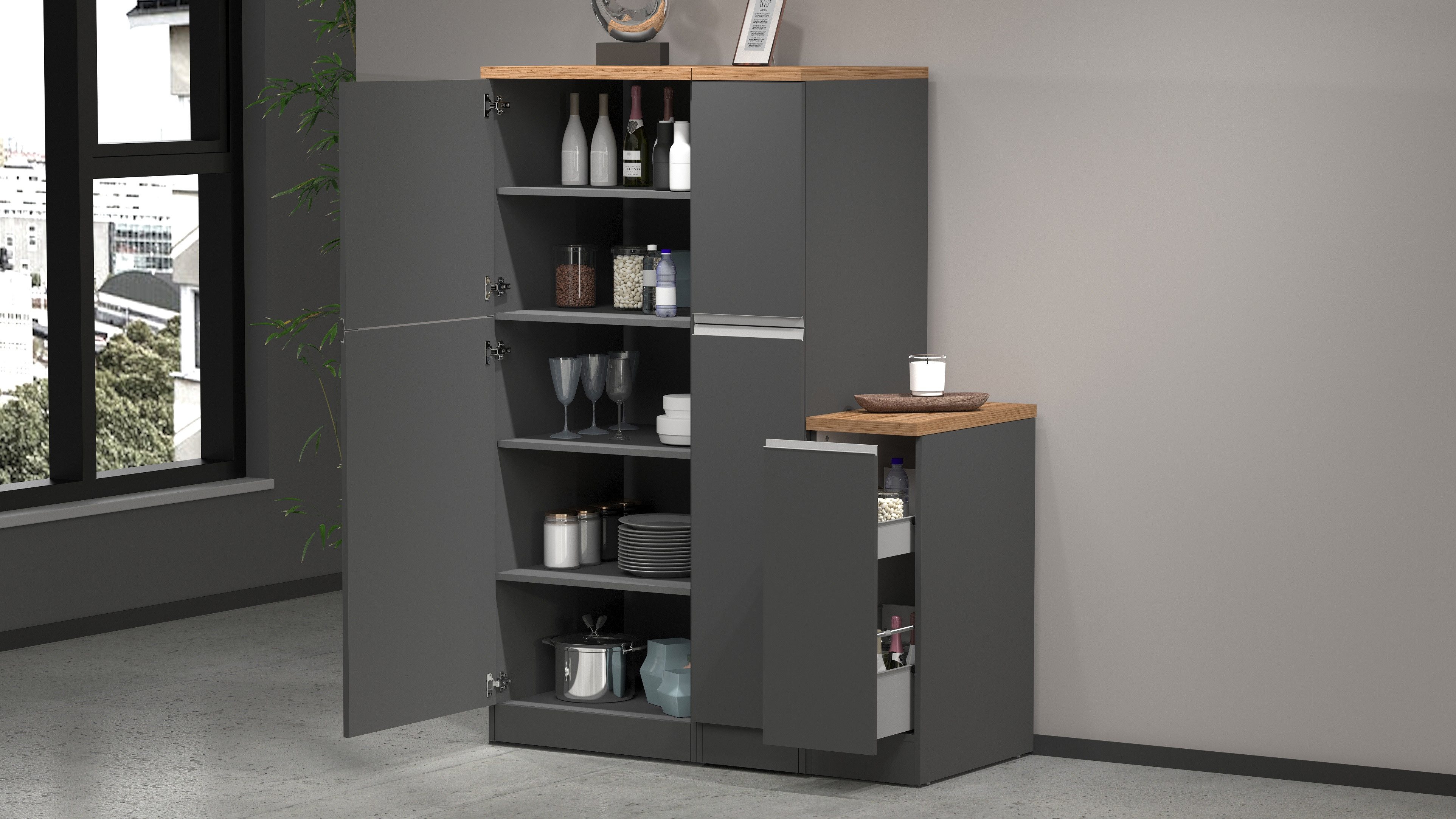 KOCHSTATION Apothekerschrank KS-Sole,Apothekerkommode Breite/Höhe 30/85 cm, günstig online kaufen