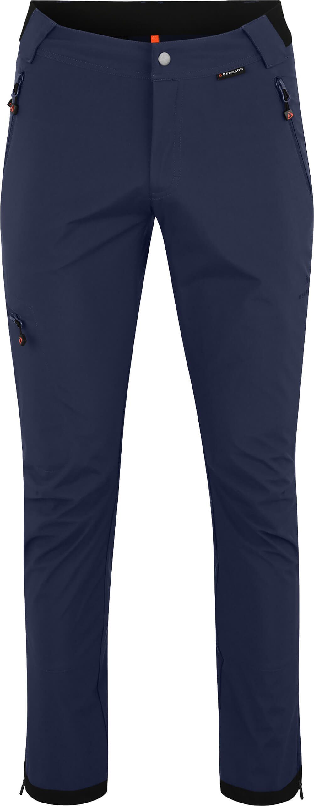 Bergson Outdoorhose KALLE COMFORT (slim) Herren Softshellhose, winddicht, strapazierfähig, Kurzgrößen, peacoat blau