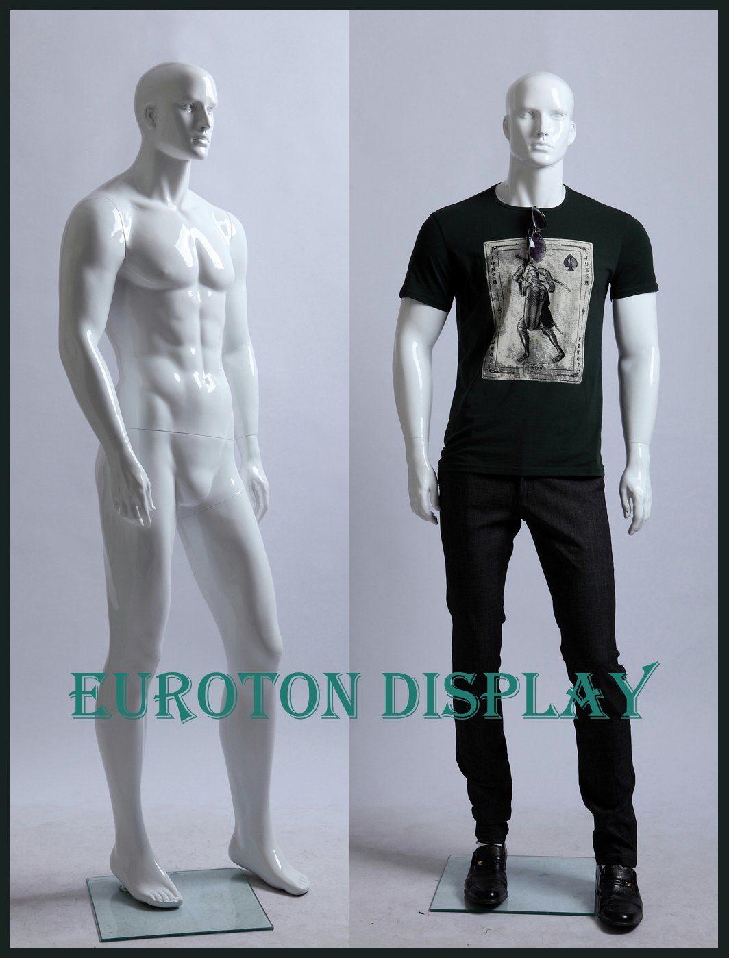 Eurotondisplay Schneiderpuppe Schaufensterpuppe Mann Weiß Schqwarz glänzend Neu geformtes Gesicht
