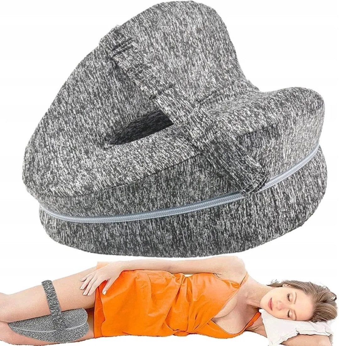 LA CUTE Lagerungskissen Orthopädisches Kniekissen Memory-Schaum für Rücken-Hüftschmerzen., Memory-Schaum passt sich an Gurt hält das Kissen sicher in Position.