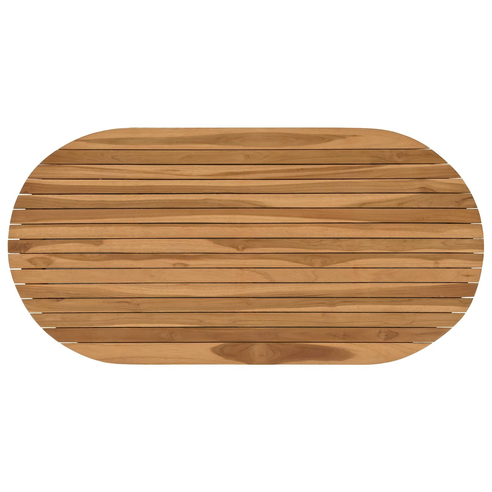 vidaXL Tischplatte Tischplatte 110 x 55 x 3,5 cm Oval Massives holz Natur (1 St)