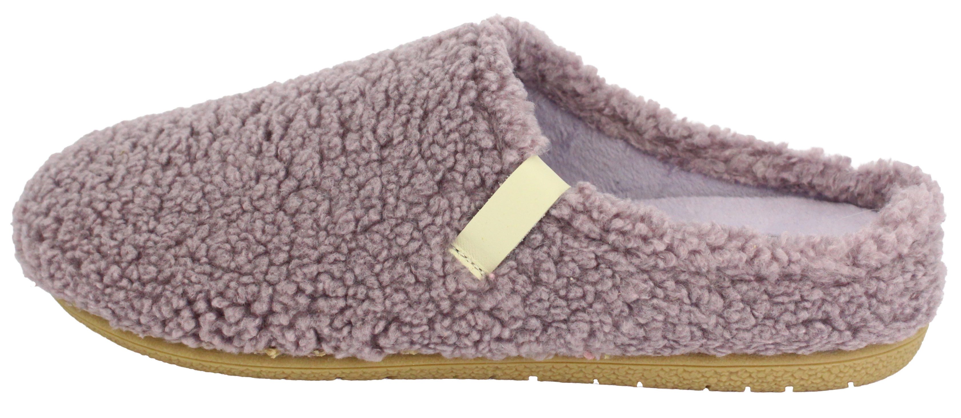 Beck Damen Pantoffel Jule im Teddy-Look Hausschuh zum Schlupfen