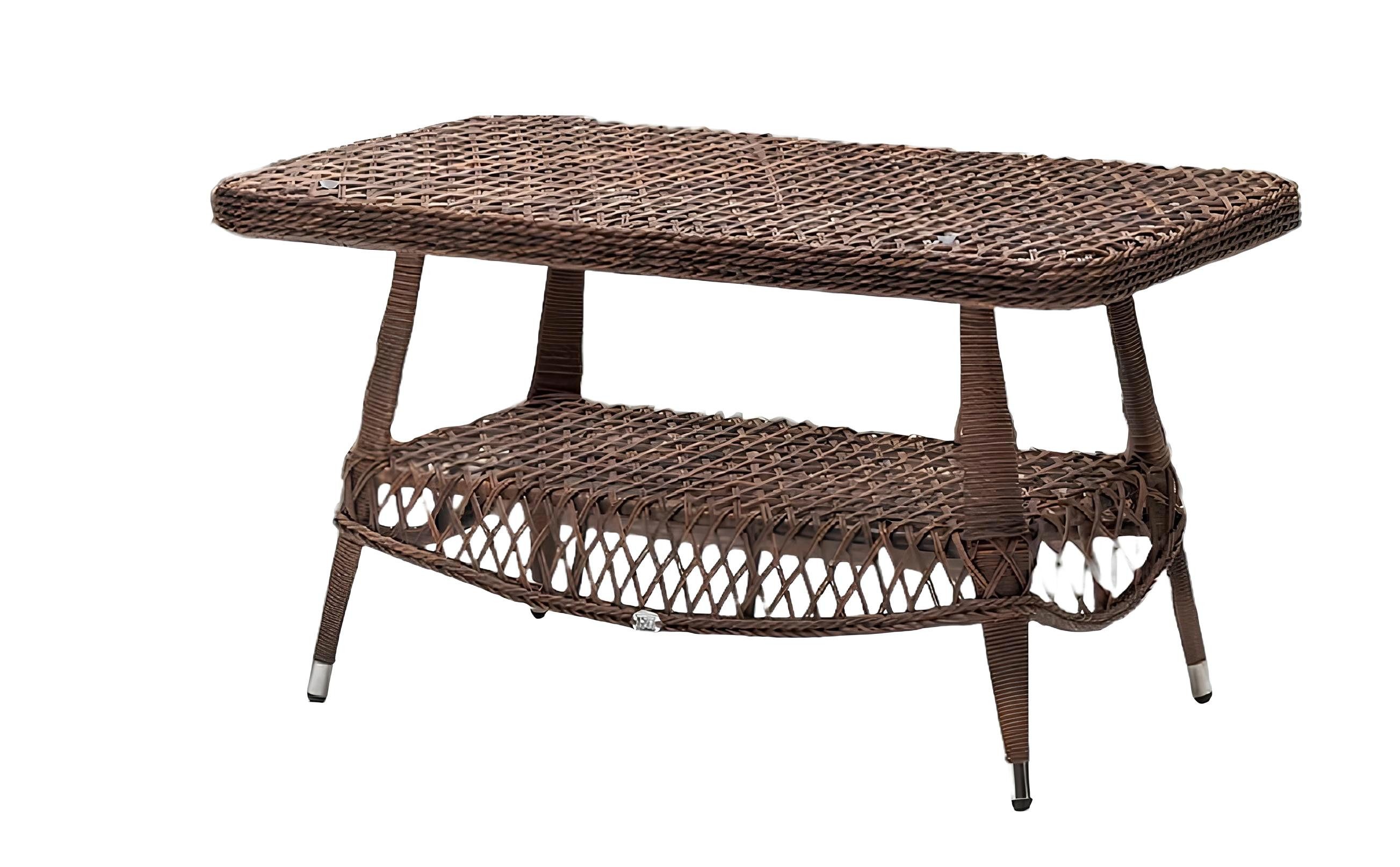 Xlmoebel Gartentisch Brauner Rattan-Couchtisch mit luxuriösem Design für den Außenbereich (Couchtisch), Hergestellt in Europa