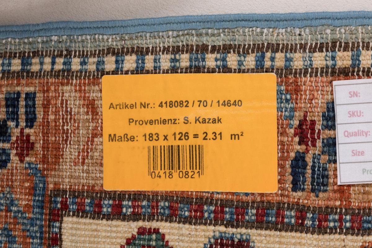 Trading, Handgeknüpfter Orientteppich Kazak Orientteppich, Super Nain mm 127x184 Höhe: rechteckig, 5
