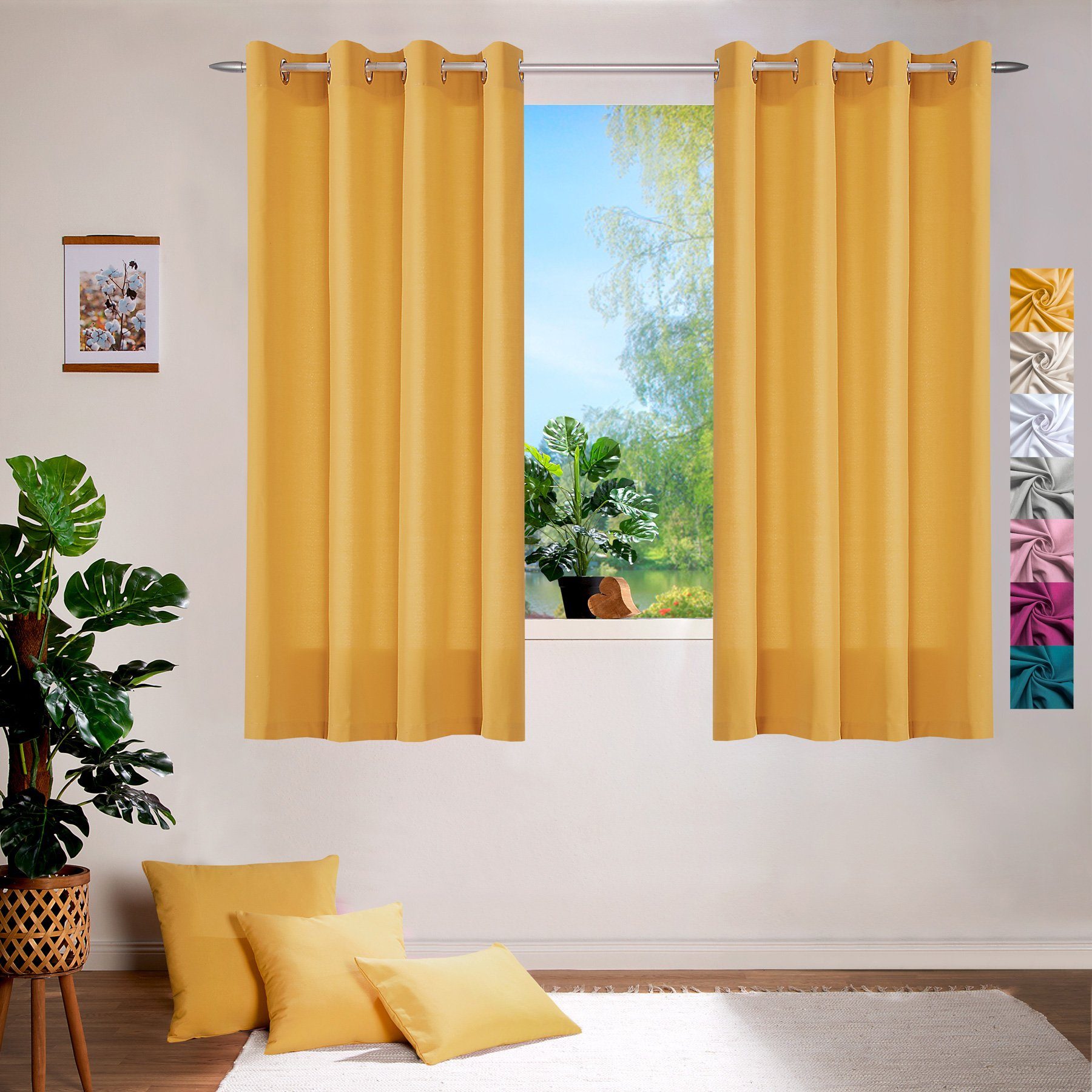 Gelbe Baumwoll Gardinen online kaufen OTTO