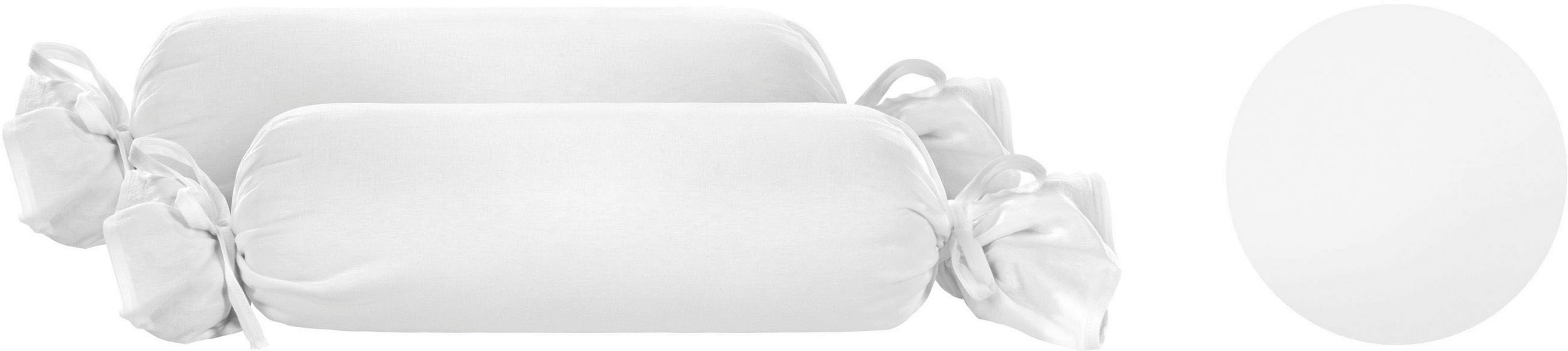 Nackenrollenbezug Michi, Biberna (2 Stück), Single-Qualität (1 mit 2 weiß feinfädige Stück), Jersey Pack dichte