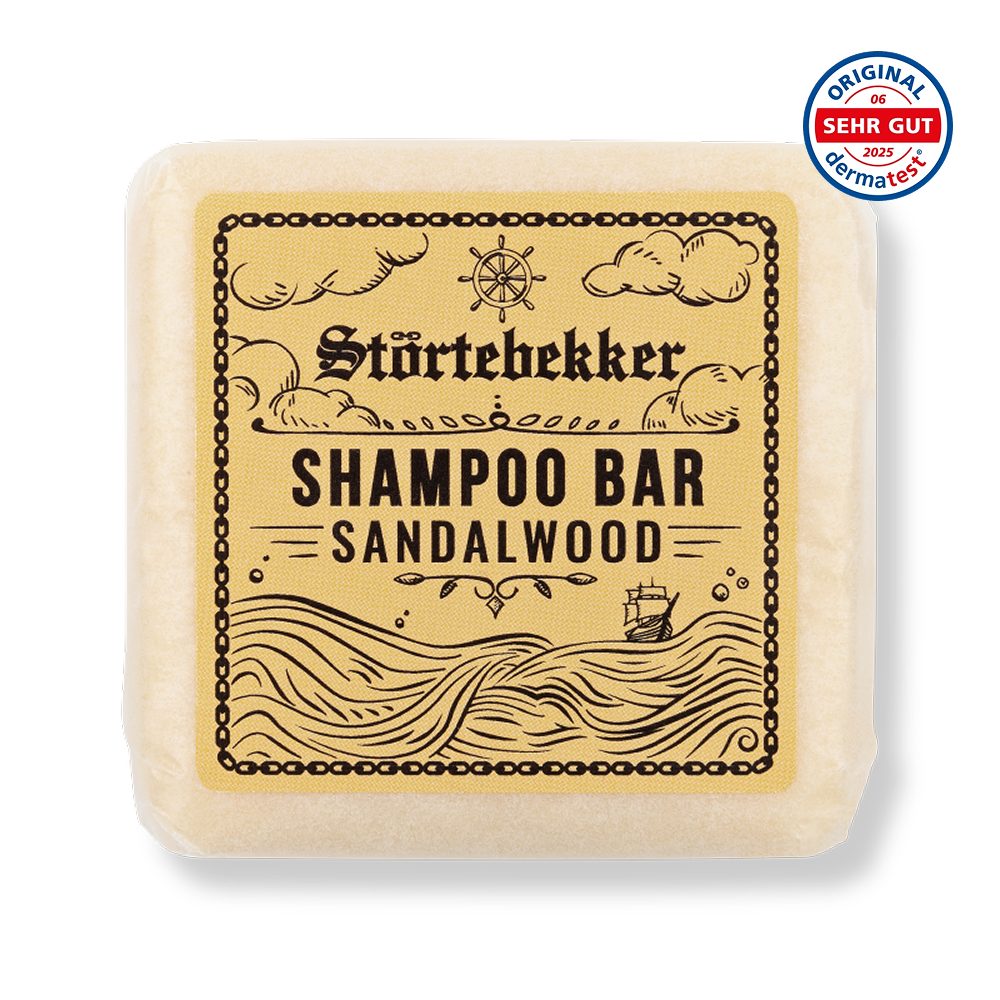 Störtebekker Festes Haarshampoo Sandelholz - warm-maskuliner Duft - Dermatest sehr gut - plastikfrei