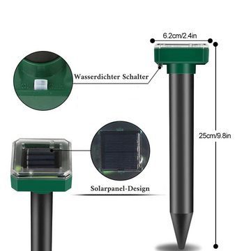 GelldG Gartenpflege-Set Maulwurfschreck Ultrasonic Maulwurf Vertreiber mit IP65 Wasserdicht