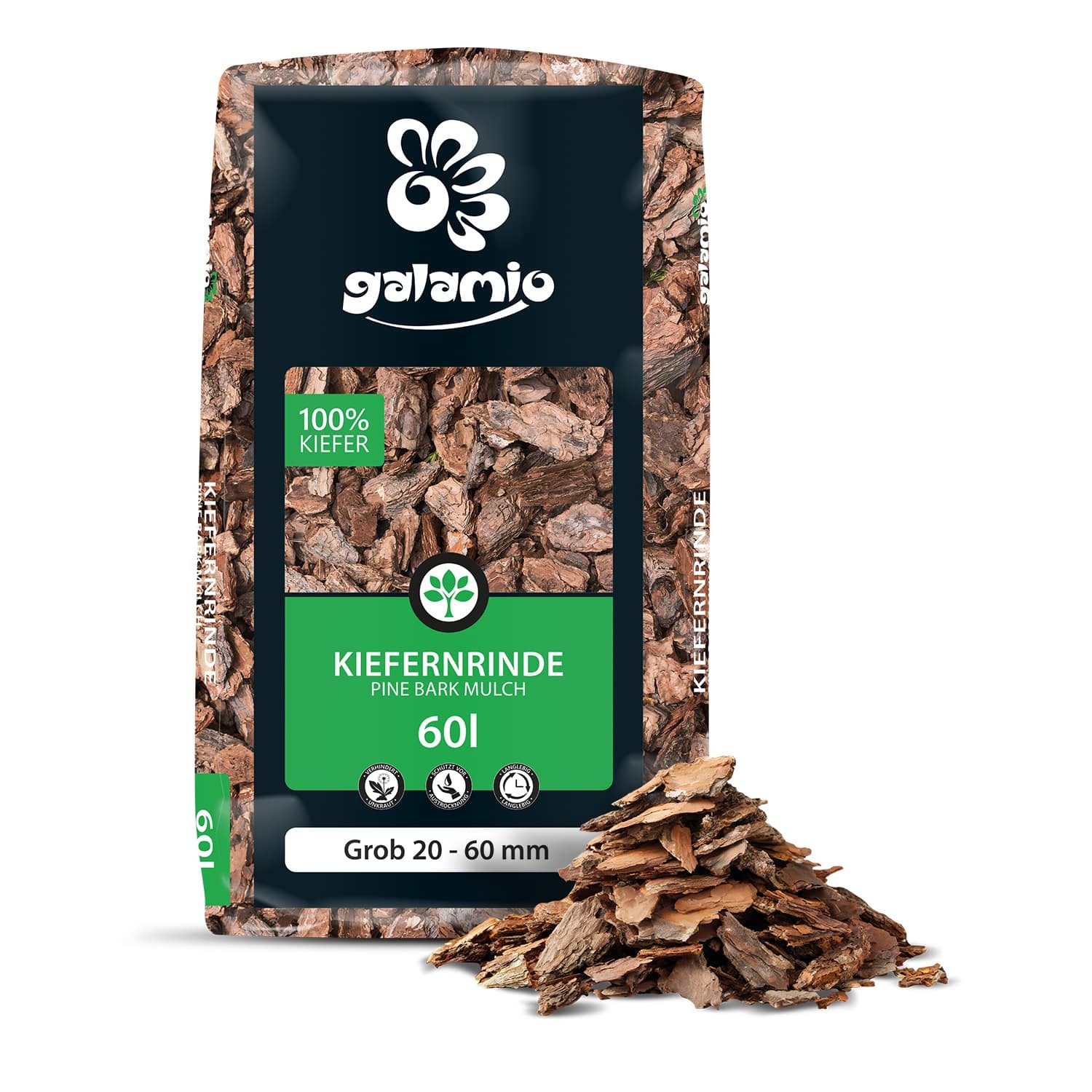 GALAMIO Rindenmulch Rindenmulch Kiefer Grob, (Paket, 1-St)