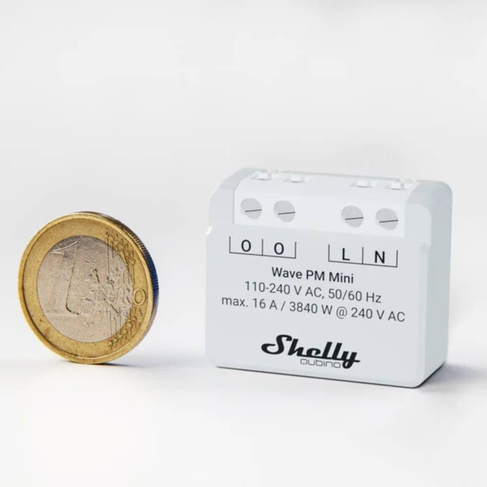 Shelly Unterputz Relais max. 16 A, 1 Kanal, Z-Wave Shelly_W_PM_Mini Smart-Home-Steuerelement, mit Messfunktion