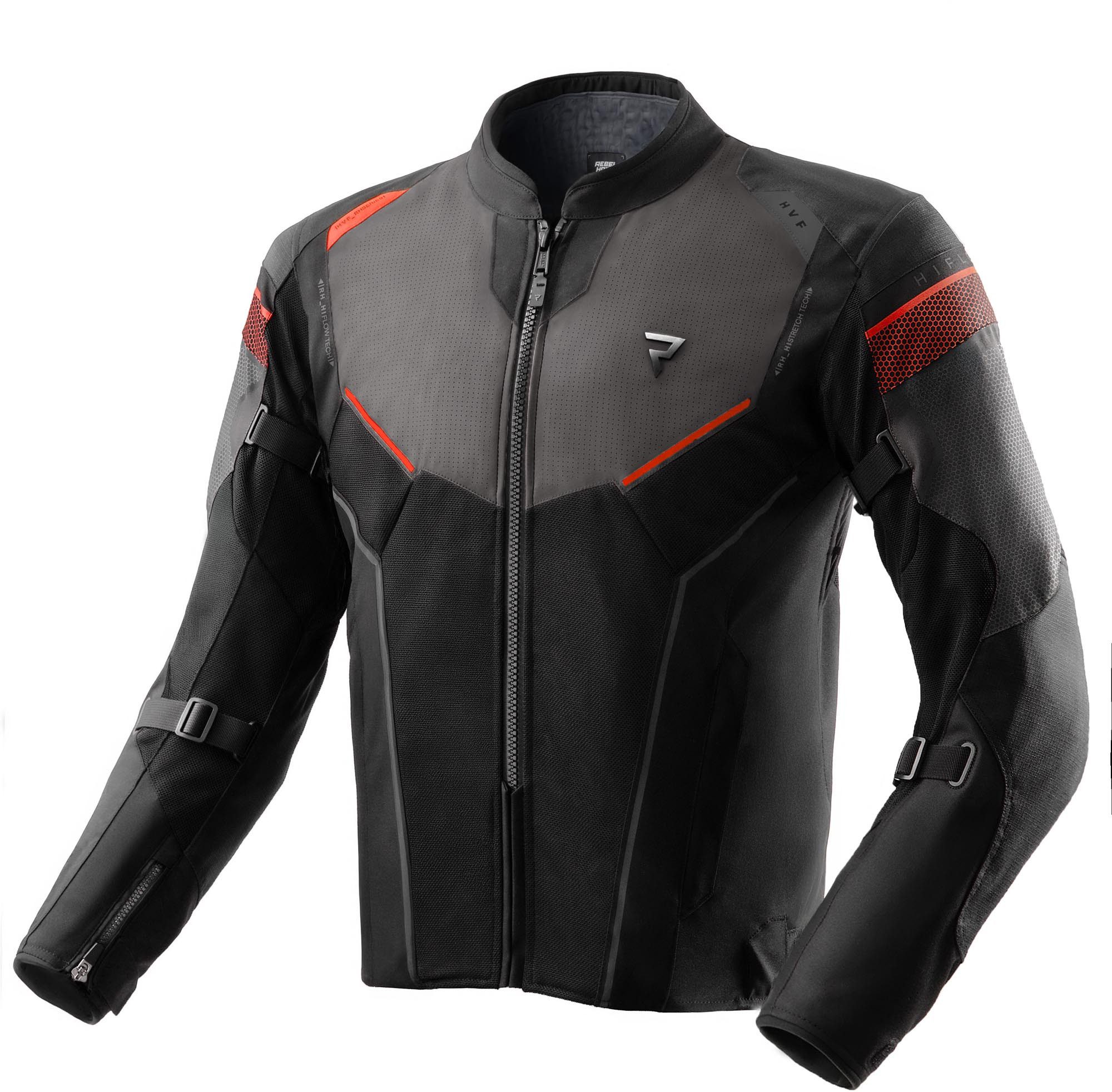 Rebelhorn Motorradjacke Hiflow 5 wasserdichte Motorrad Textiljacke Rückenprotektor enthalten,Verbindungsreißverschluss,Ellenbogenpro