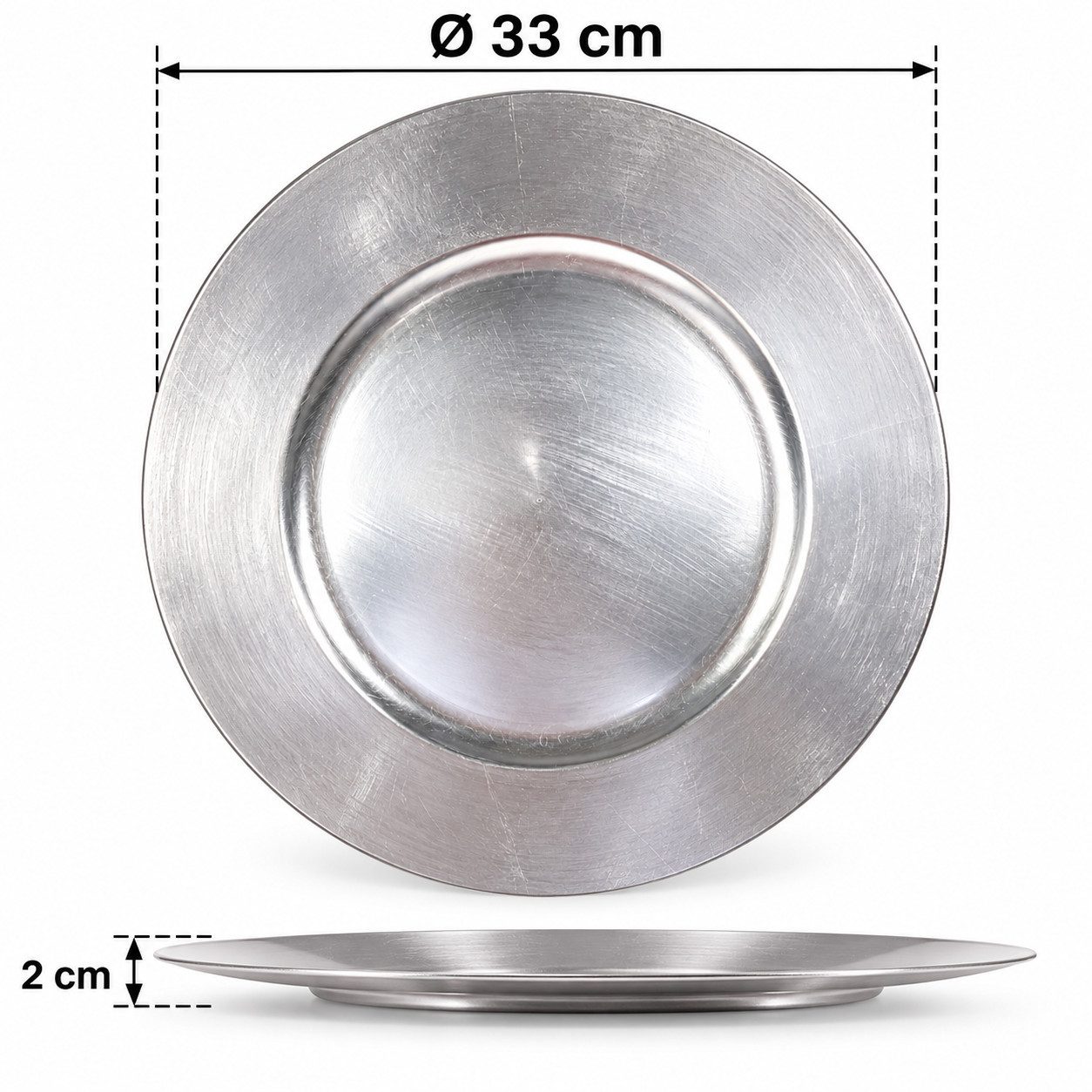 Annastore Platzset 6 x Platzteller aus herrlich schimmerndem Melamin Ø 33 cm - Dekoteller, Unterteller wiederverwendbar Dekoteller – Bild 3 von 4