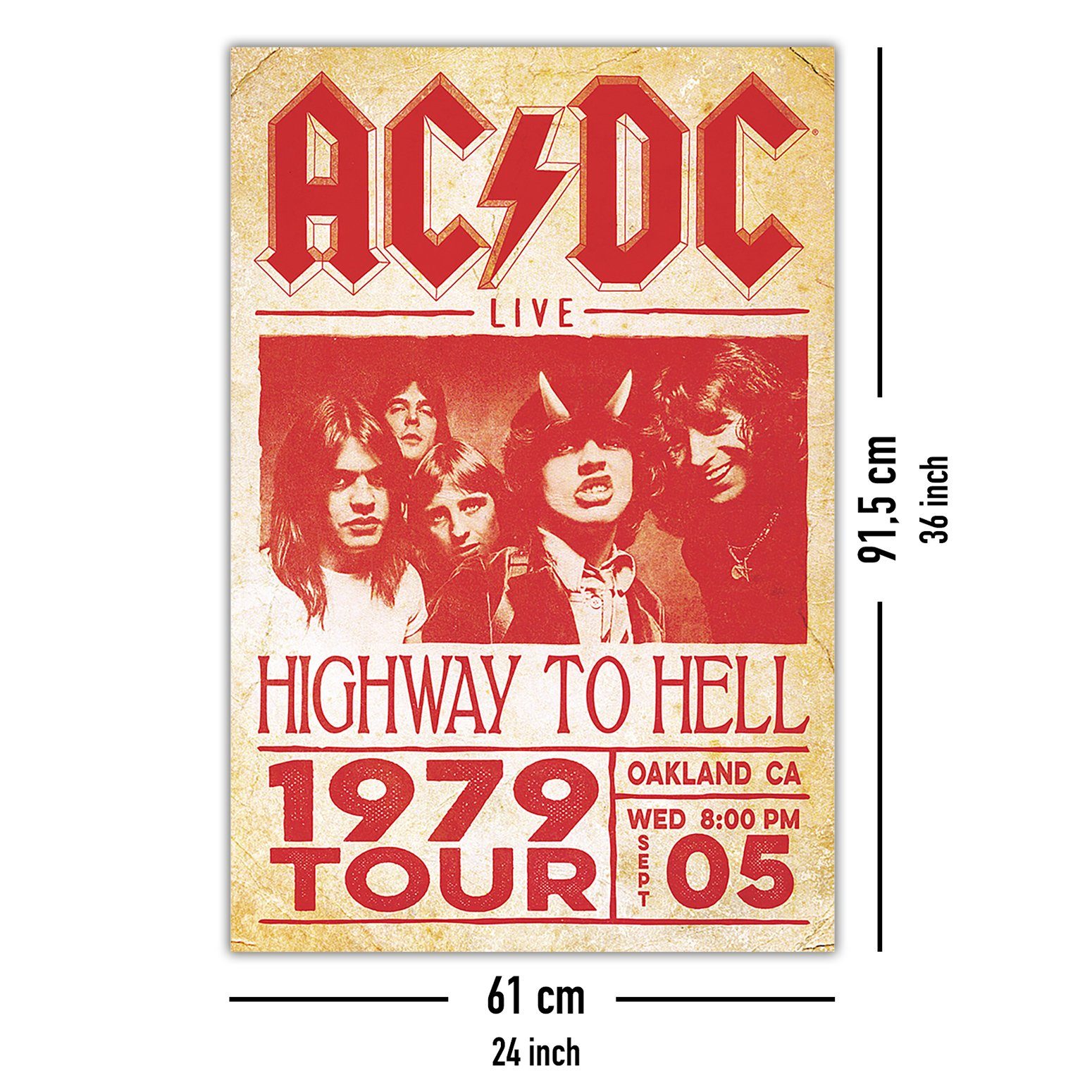PYRAMID Poster AC/DC Poster Live Highway To Hell Tour 1979 61 x 91,5 cm – Bild 5 von 5