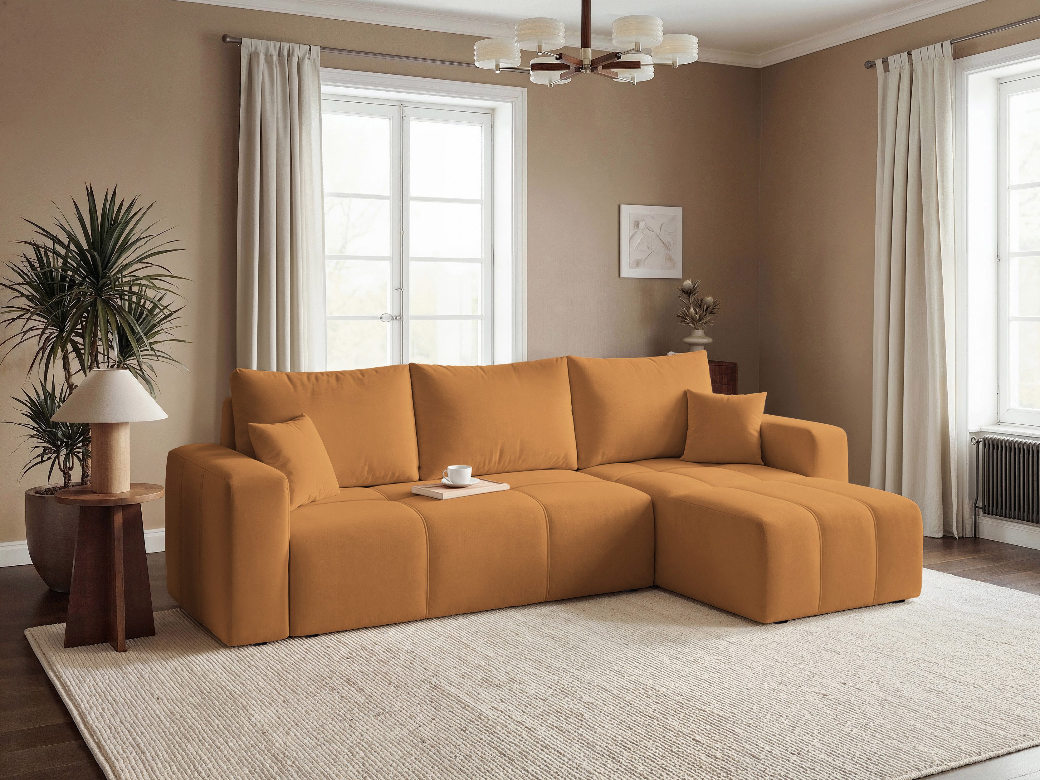 Labett Ecksofa mit Schlaffunktion & Bettkasten PIANO L-Form