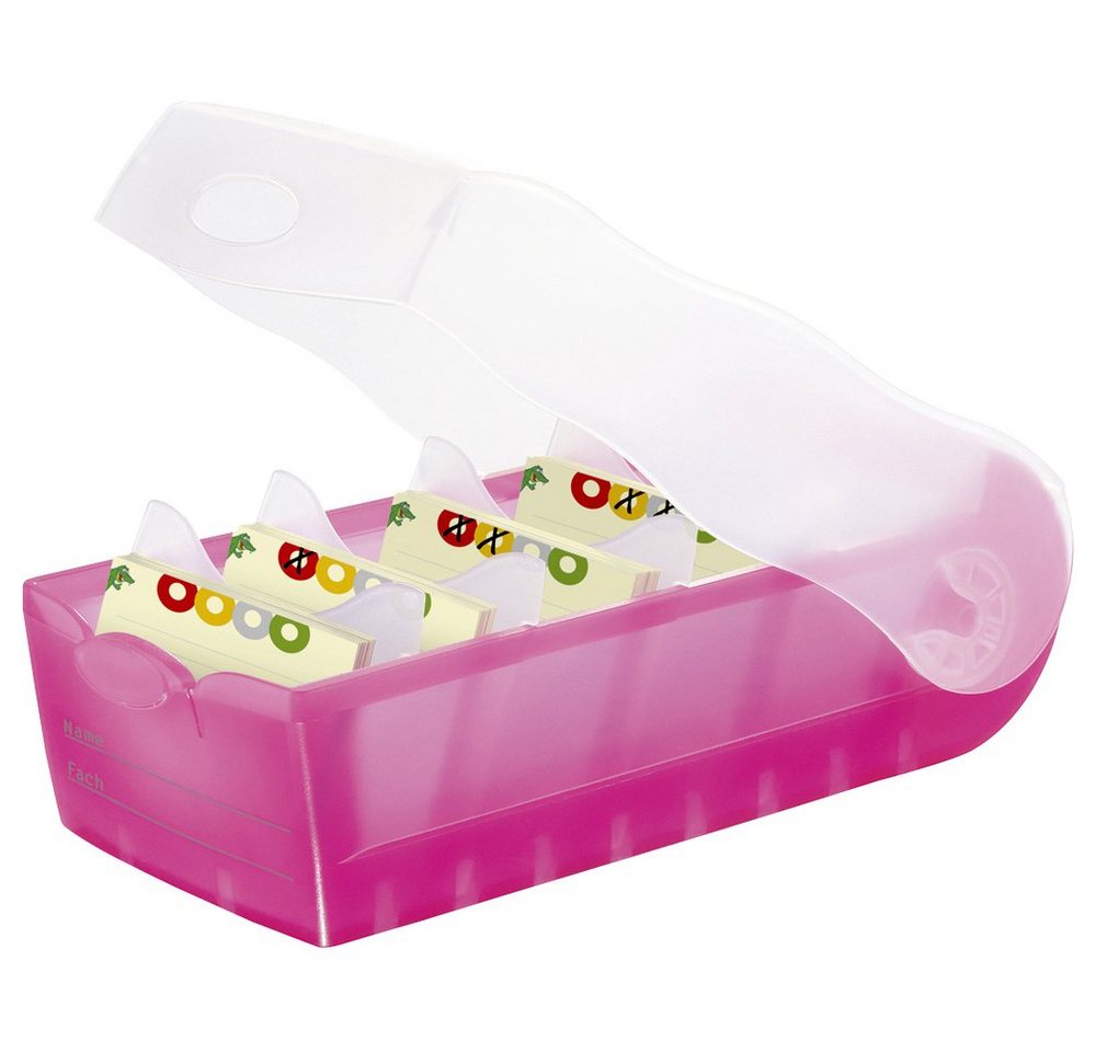 Thumbnail - HAN Karteikasten HAN CROCO 997-663 Karteibox Transluzent, Pink max. Anzahl der Karten: