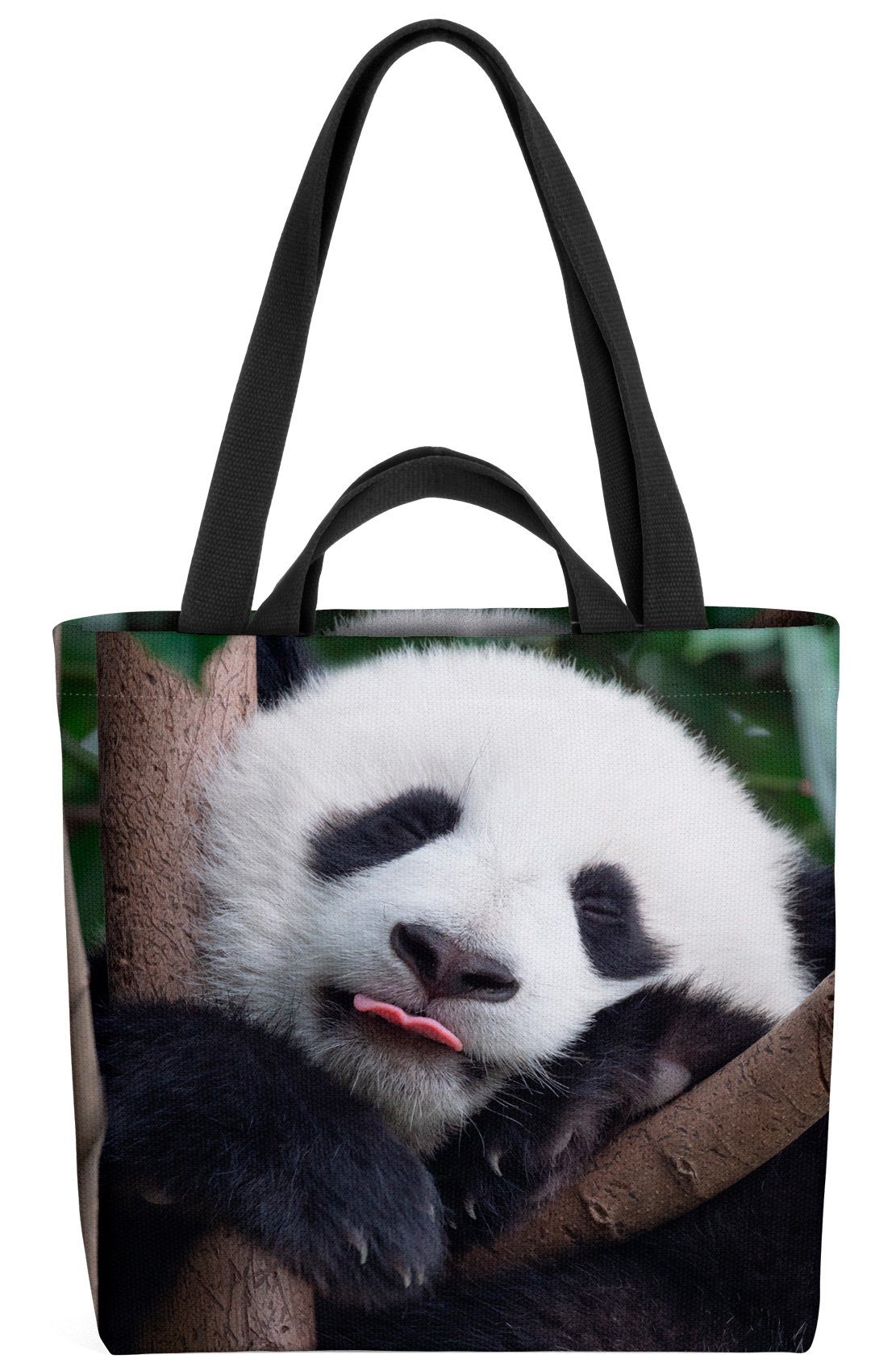 VOID Henkeltasche (1-tlg), Panda Urwald Baum Bambus Tier Asien Bär Pandabär Kinderzimmer Muster
