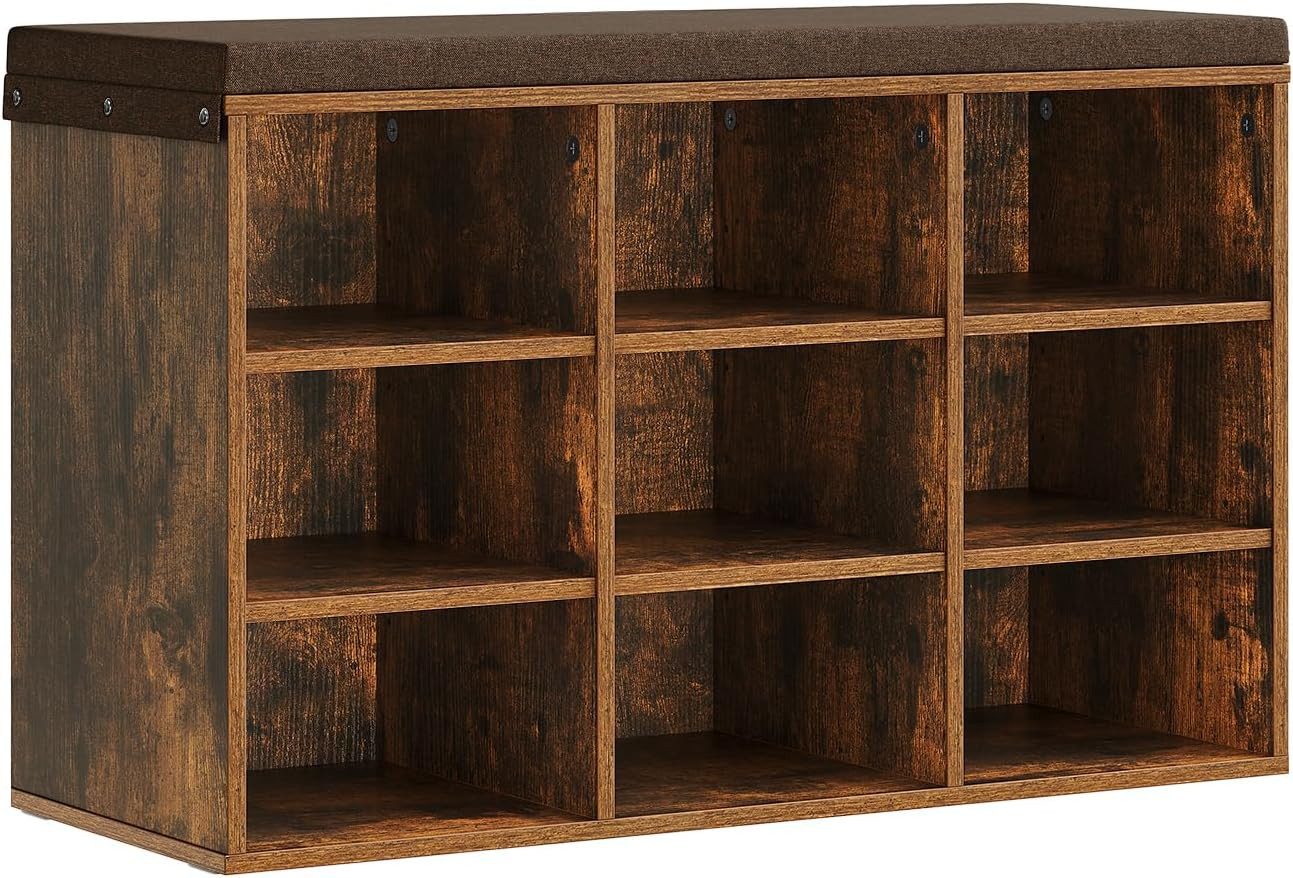 Woltu Schuhbank, mit Sitzbank 9 Fächern, Schuhregal für Eingangsbereich Flu günstig online kaufen