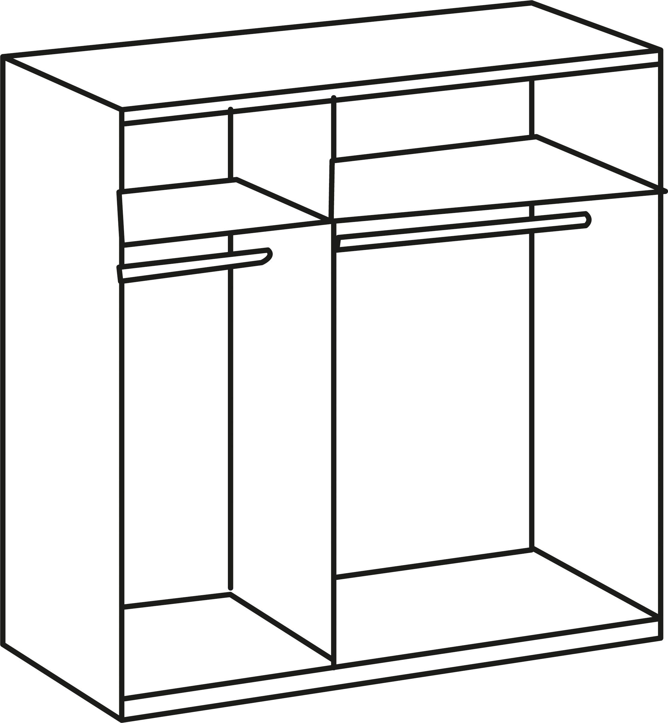 Go und Fresh Kleiderschrank Glastüren Spiegeltüren, mit Glas- Level Moderner mit To Schrank